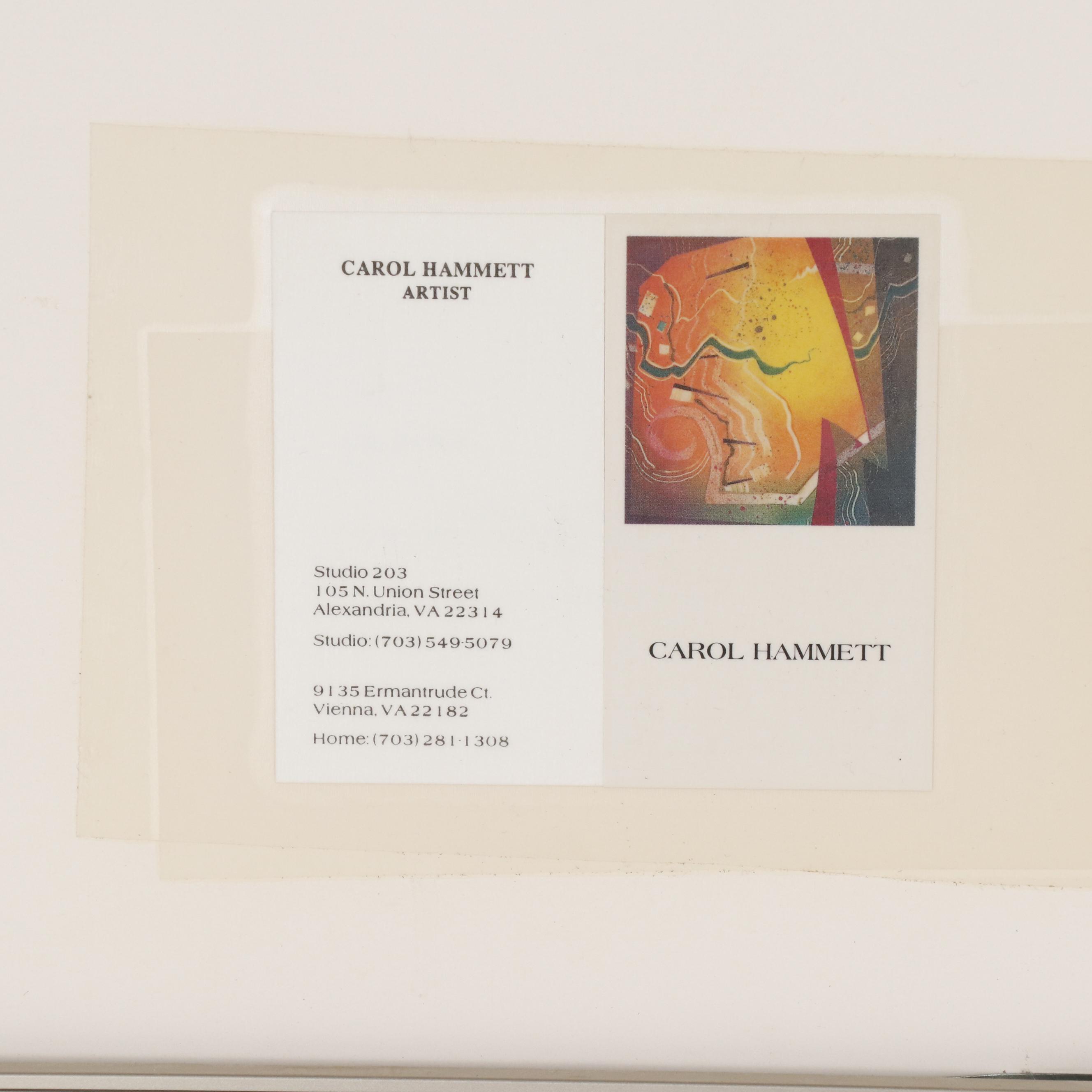 Carol Hammet Mixed Media Print "Blue Vase"