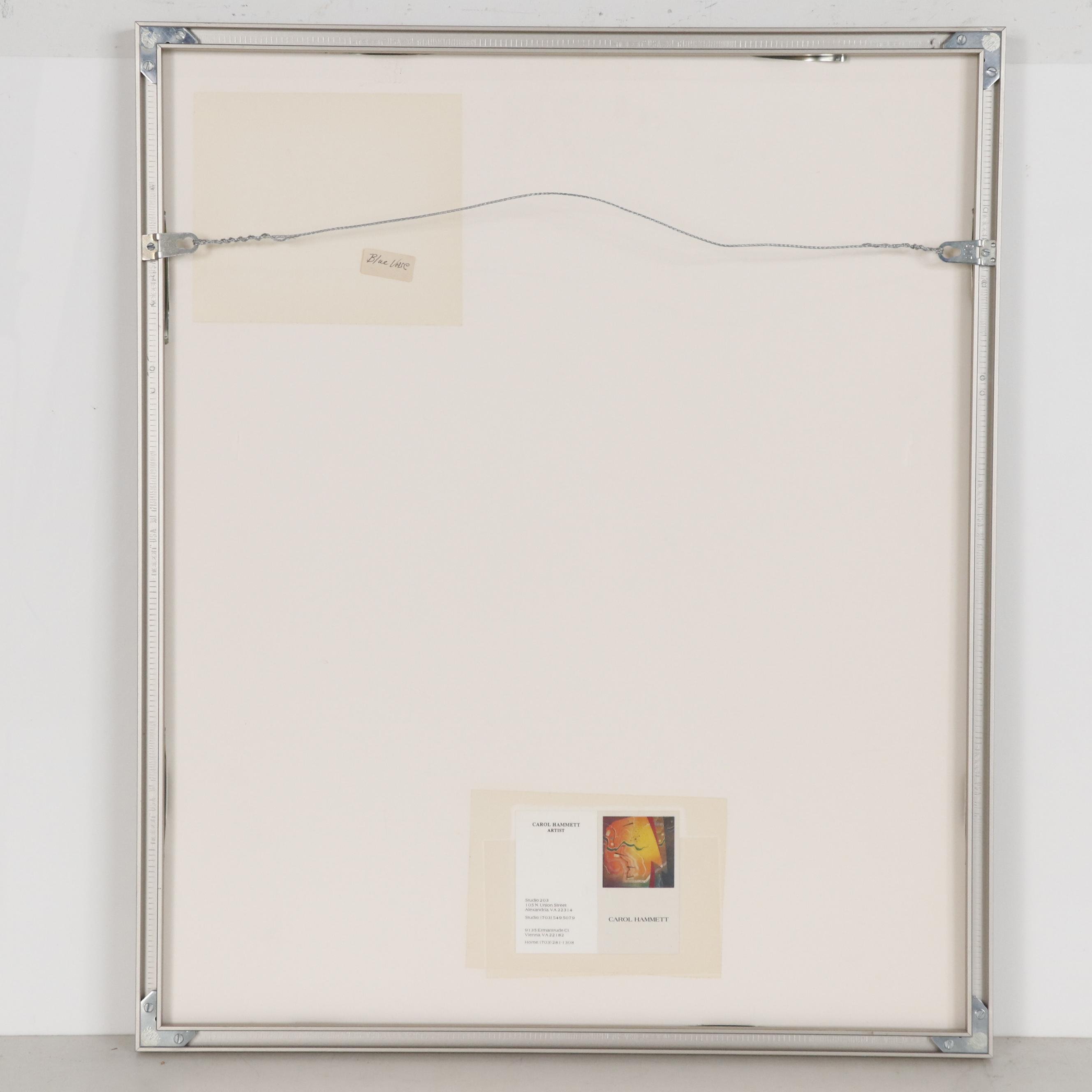 Carol Hammet Mixed Media Print "Blue Vase"