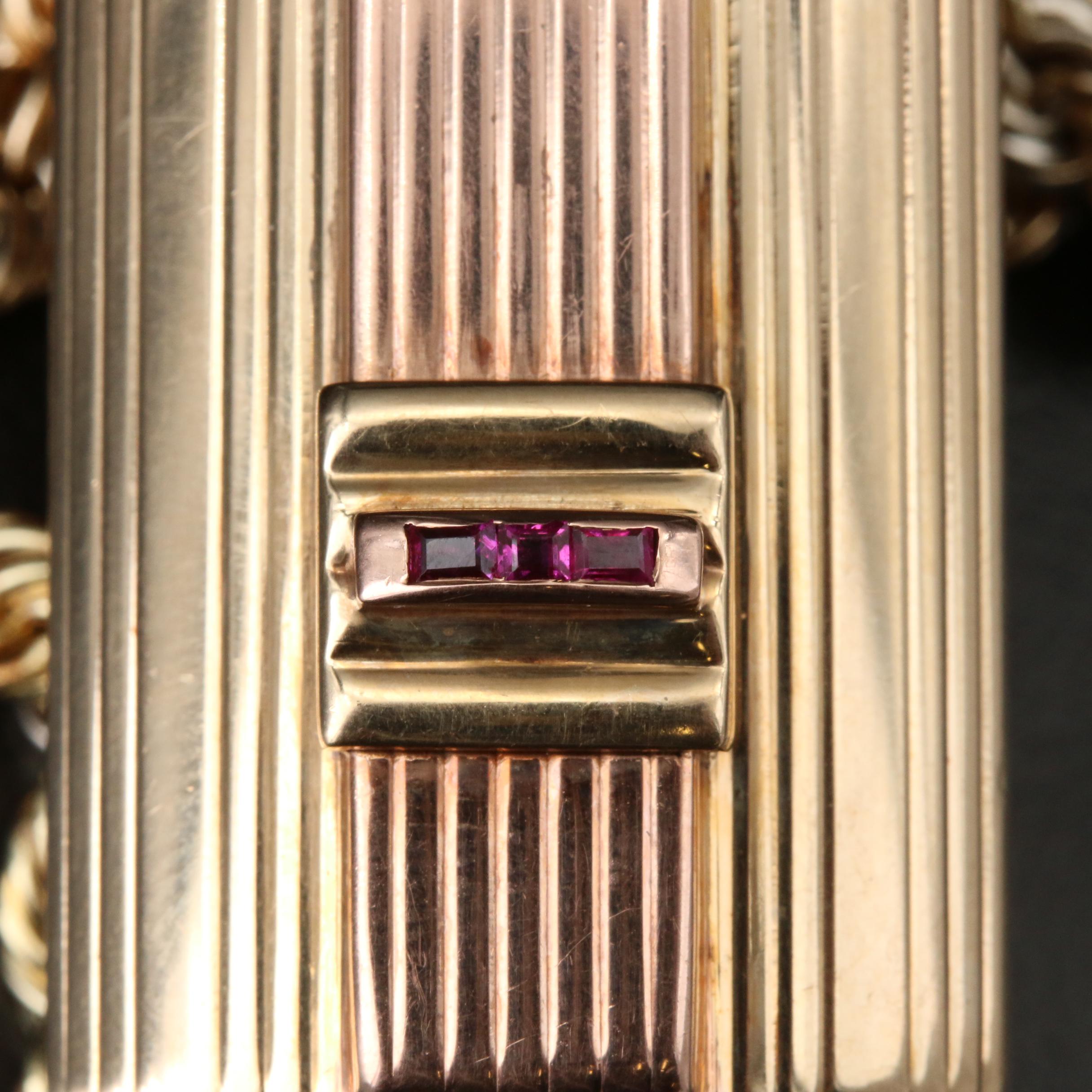 14K Yellow and Rose Gold Perfume Bottle Pendant on Tri-Gold Chain