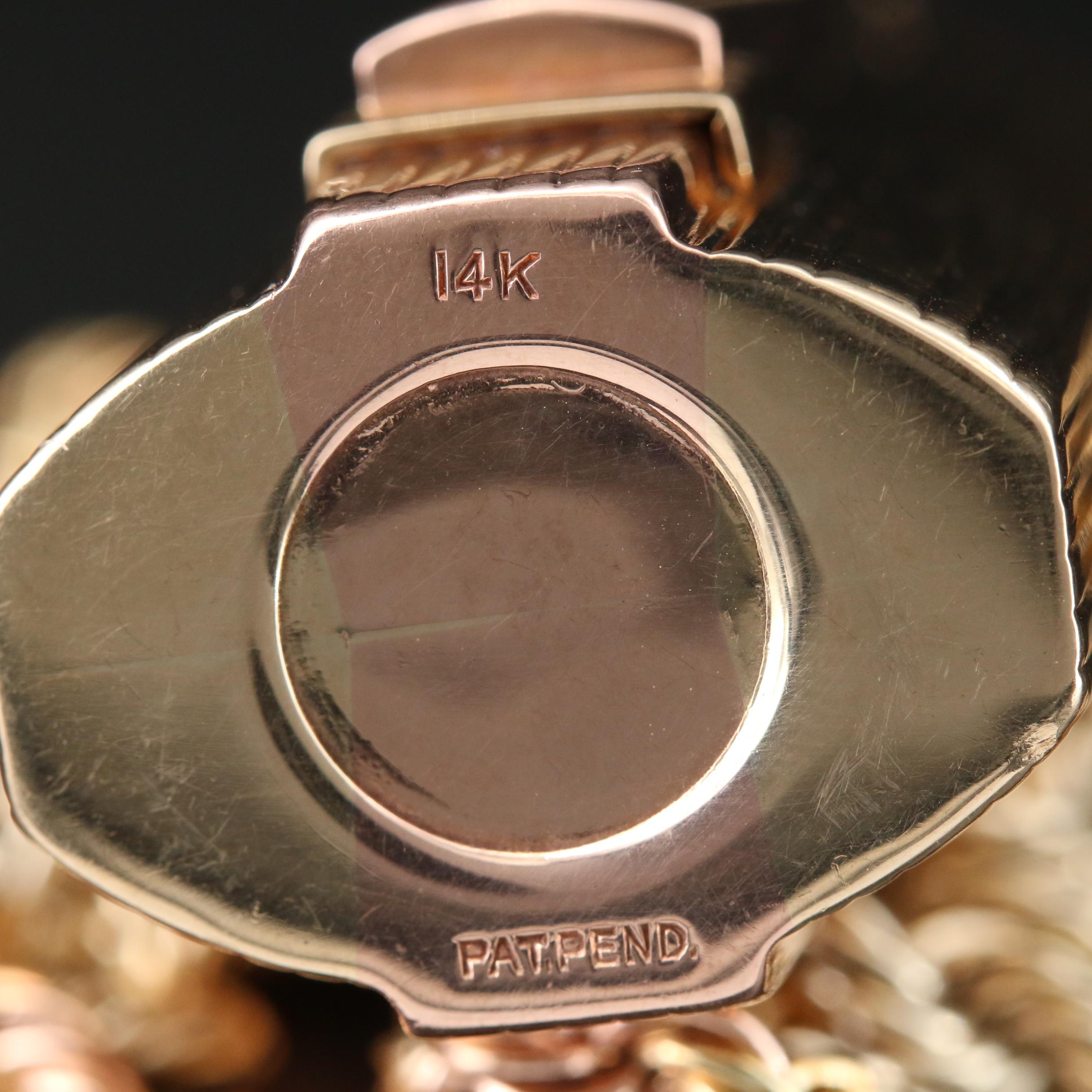 14K Yellow and Rose Gold Perfume Bottle Pendant on Tri-Gold Chain