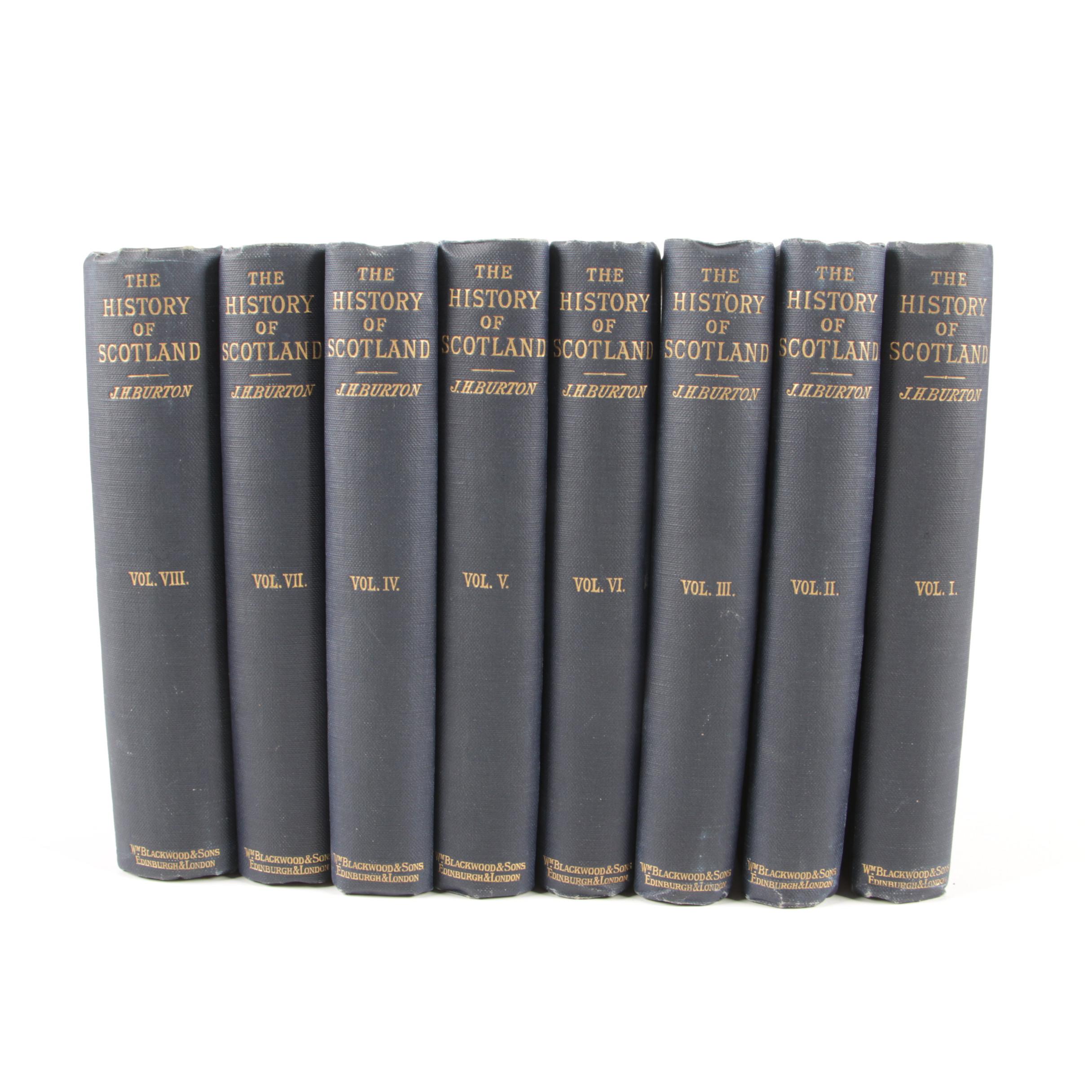 Complete "The History of Scotland" Eight-Volume Set by John Hill Burton, 1905