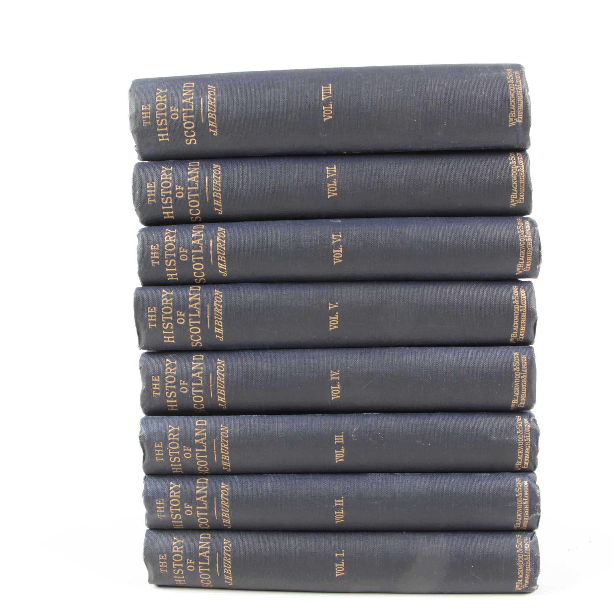 Complete "The History of Scotland" Eight-Volume Set by John Hill Burton, 1905