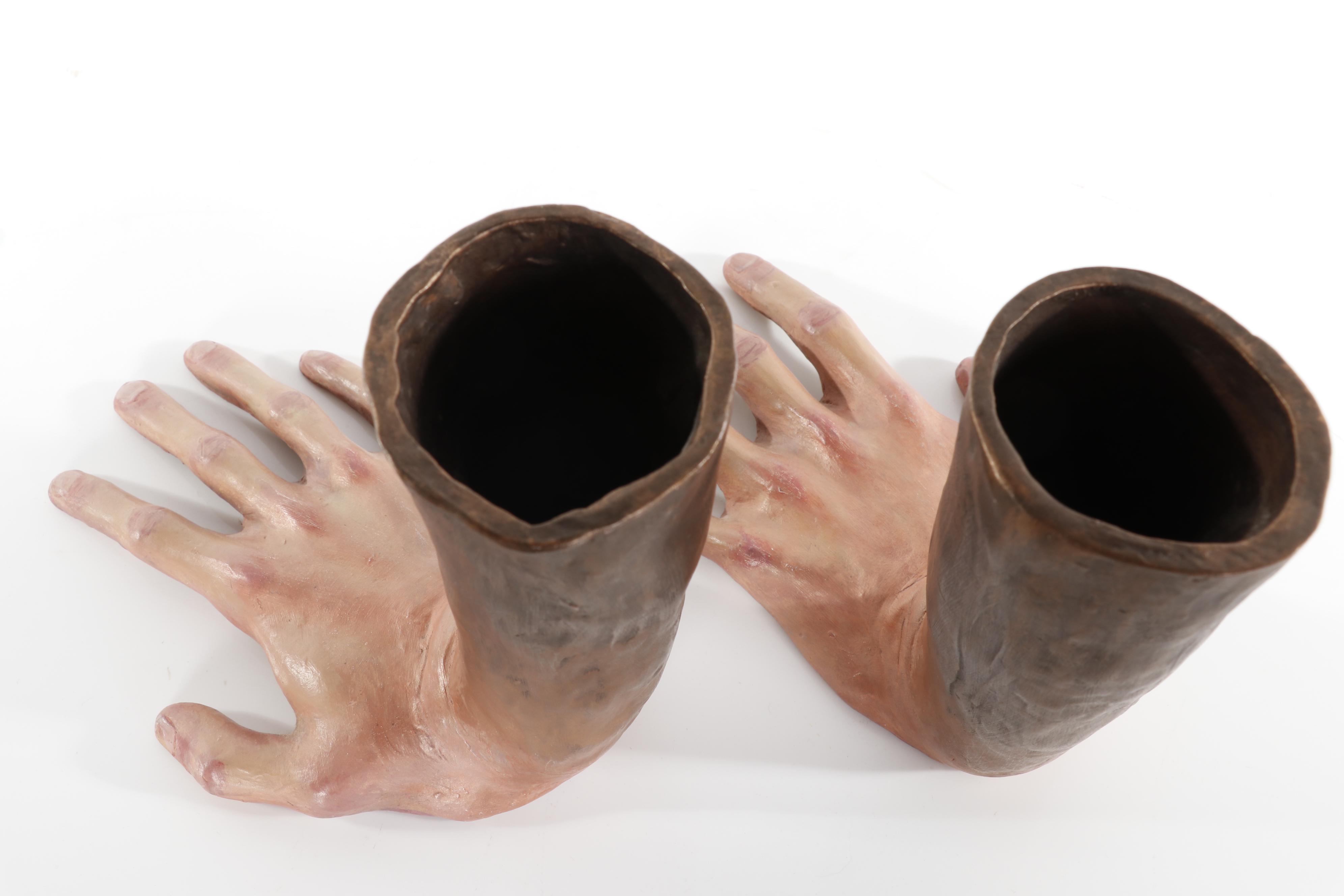 Victoria Jensen Hyperrealistic Ceramic Hand Sculptures "Now What"