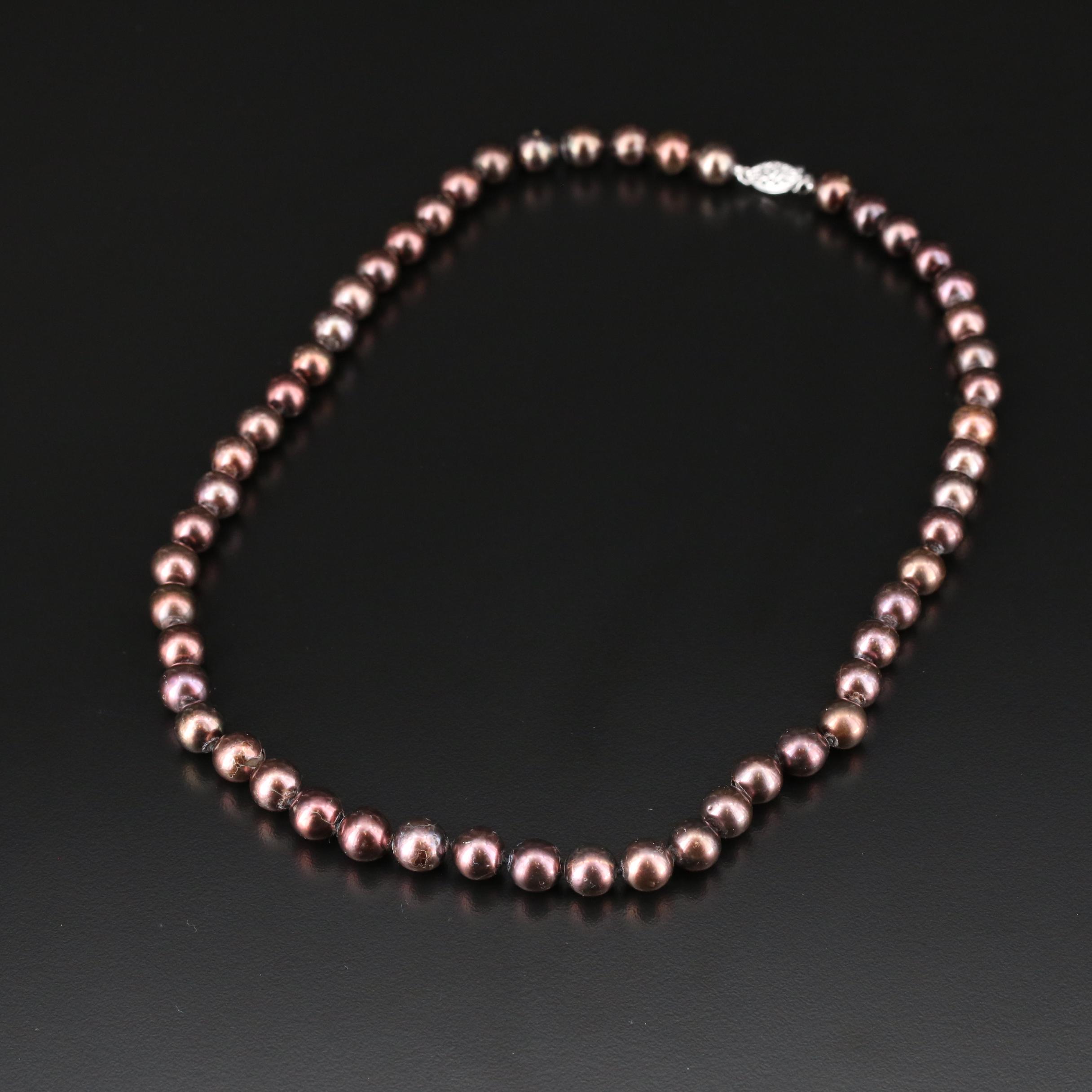 Pearl Necklace with 14K Gold Clasp