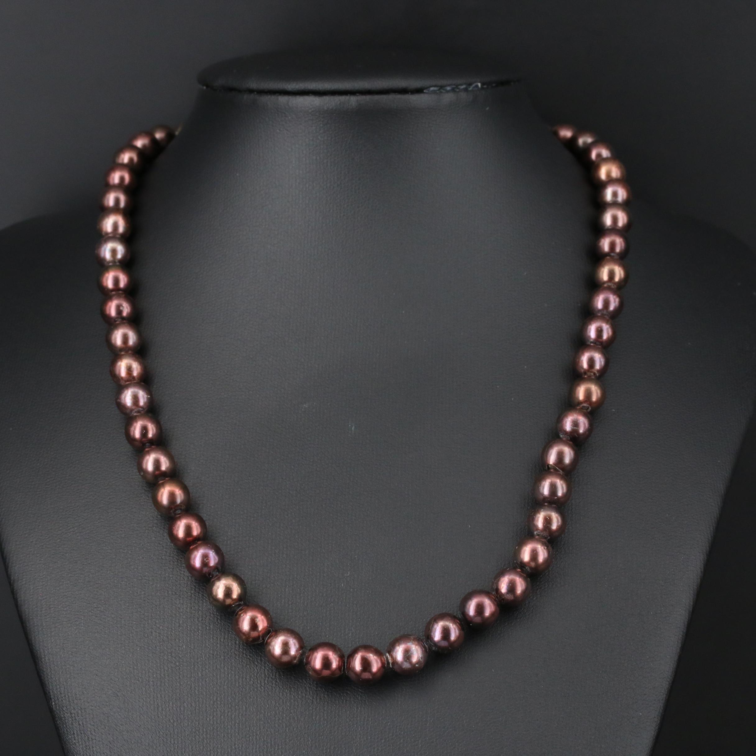 Pearl Necklace with 14K Gold Clasp