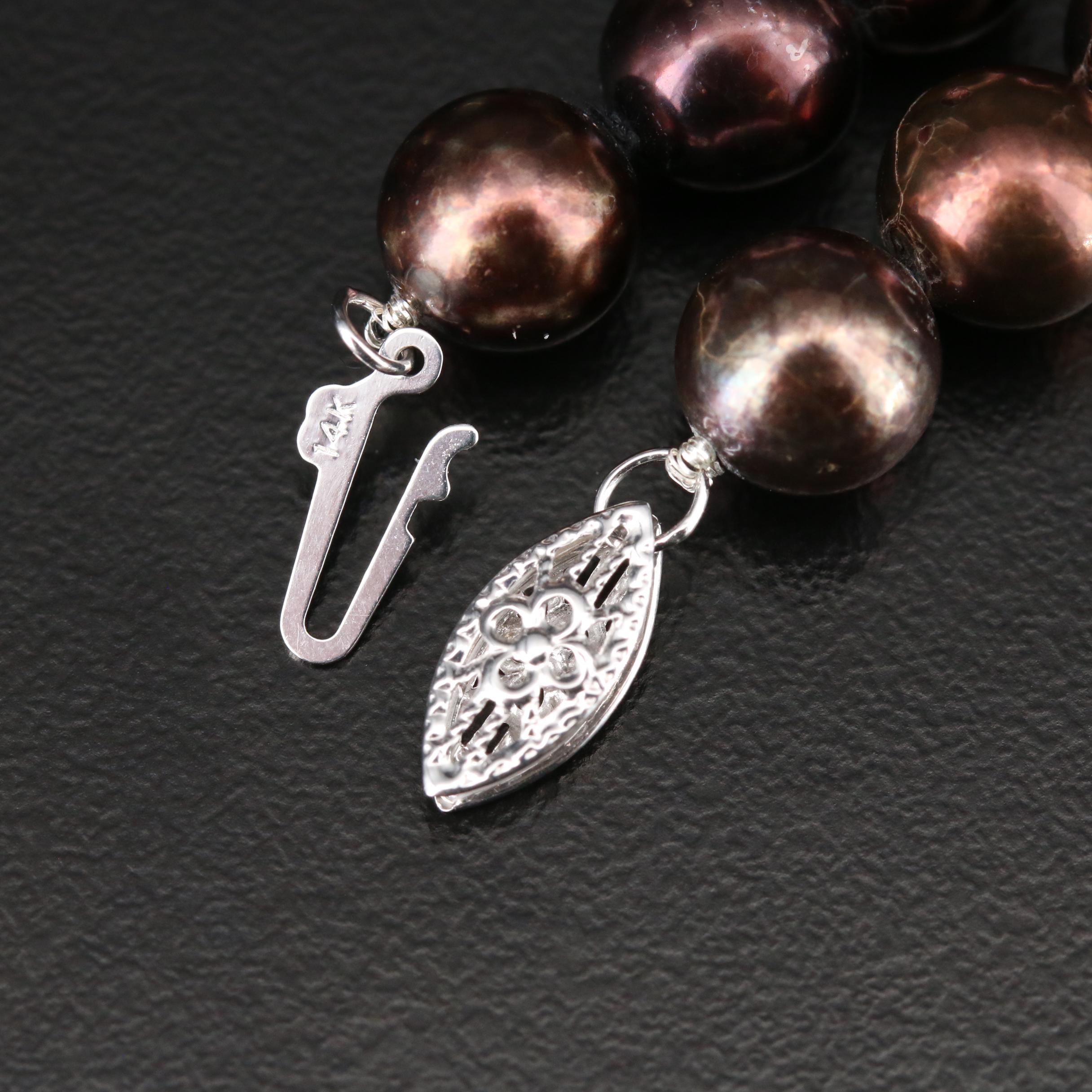 Pearl Necklace with 14K Gold Clasp