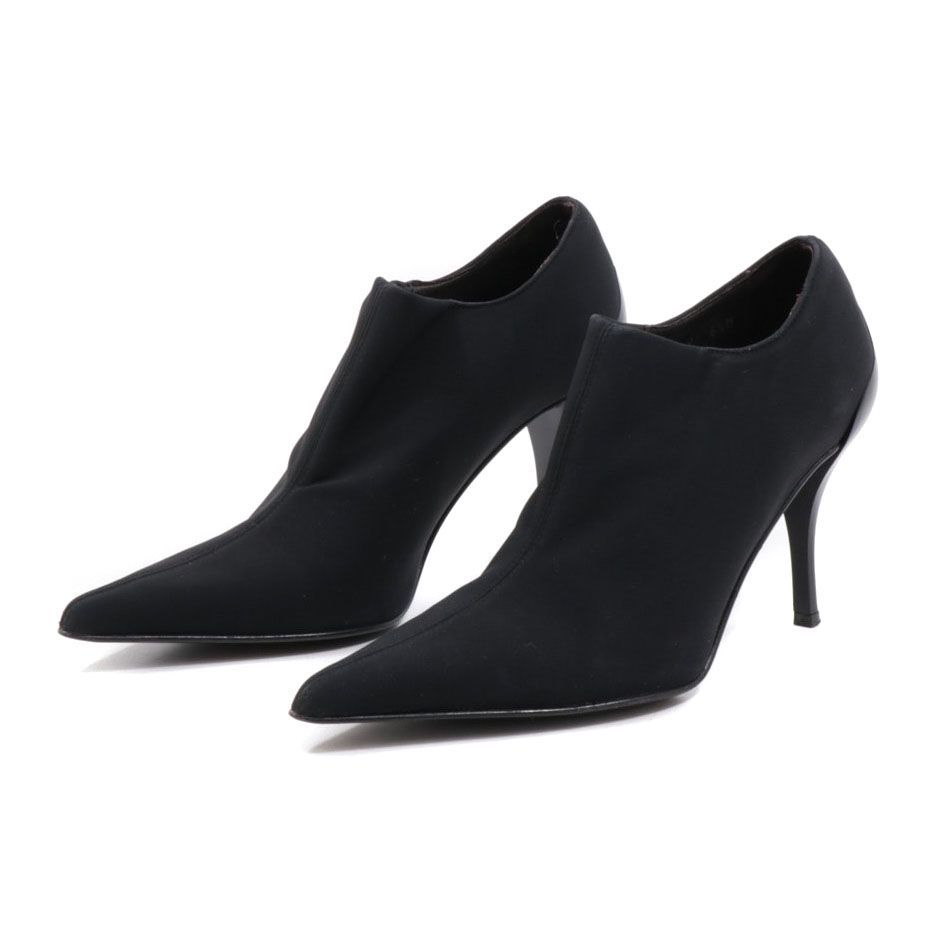 Donald J Pliner Black Slip-On Pointed Toe High Heel Booties