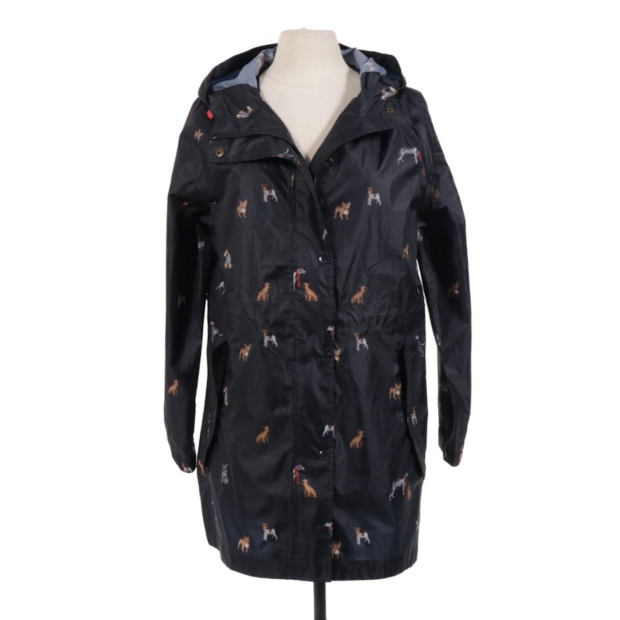 Joules Right As Rain Collection Dog Print Nylon Rain Jacket