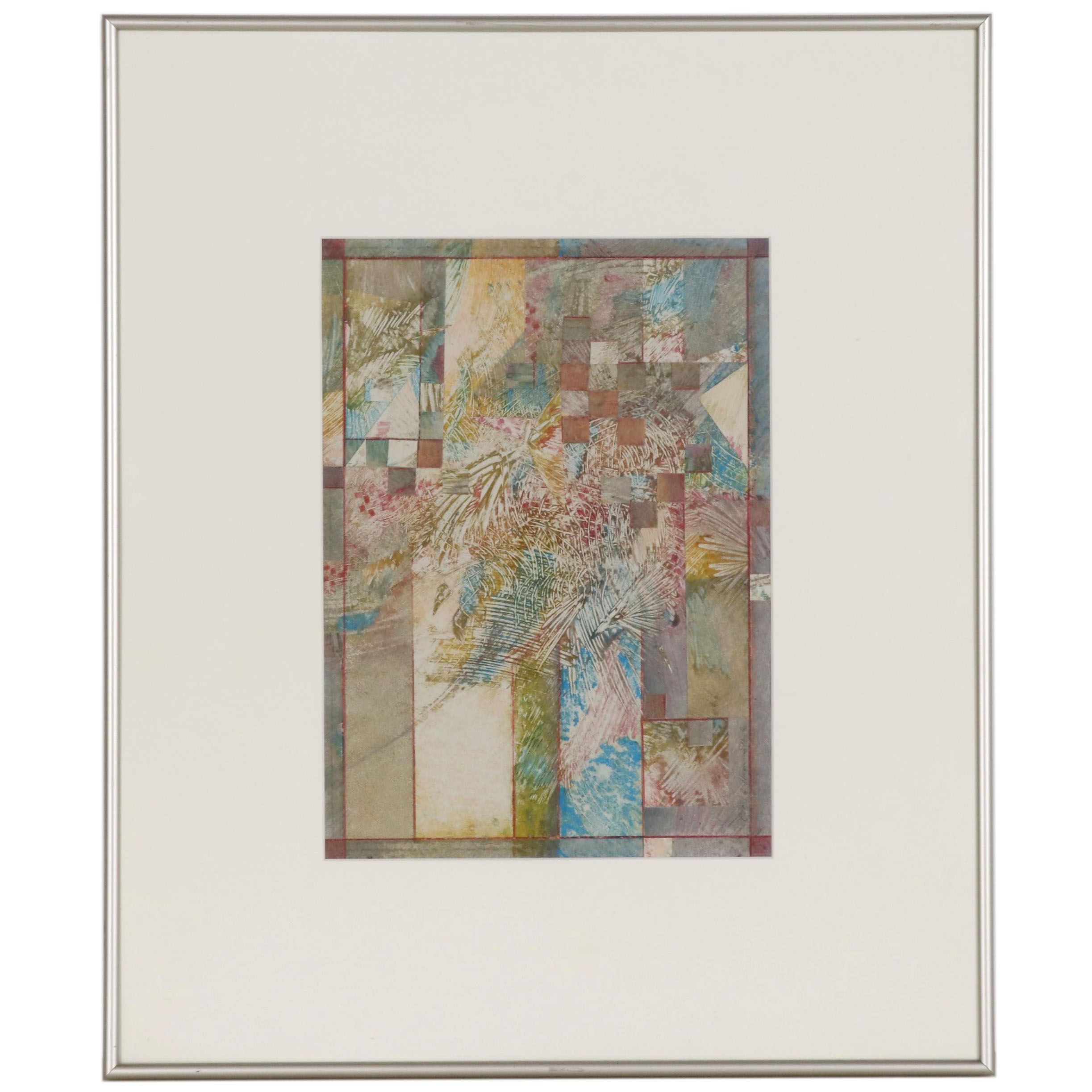 Carol Hammet Mixed Media Print "Blue Vase"