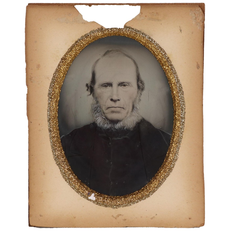 Hand Tinted Tintype Cabinet Card Portrait, Late 19th Century