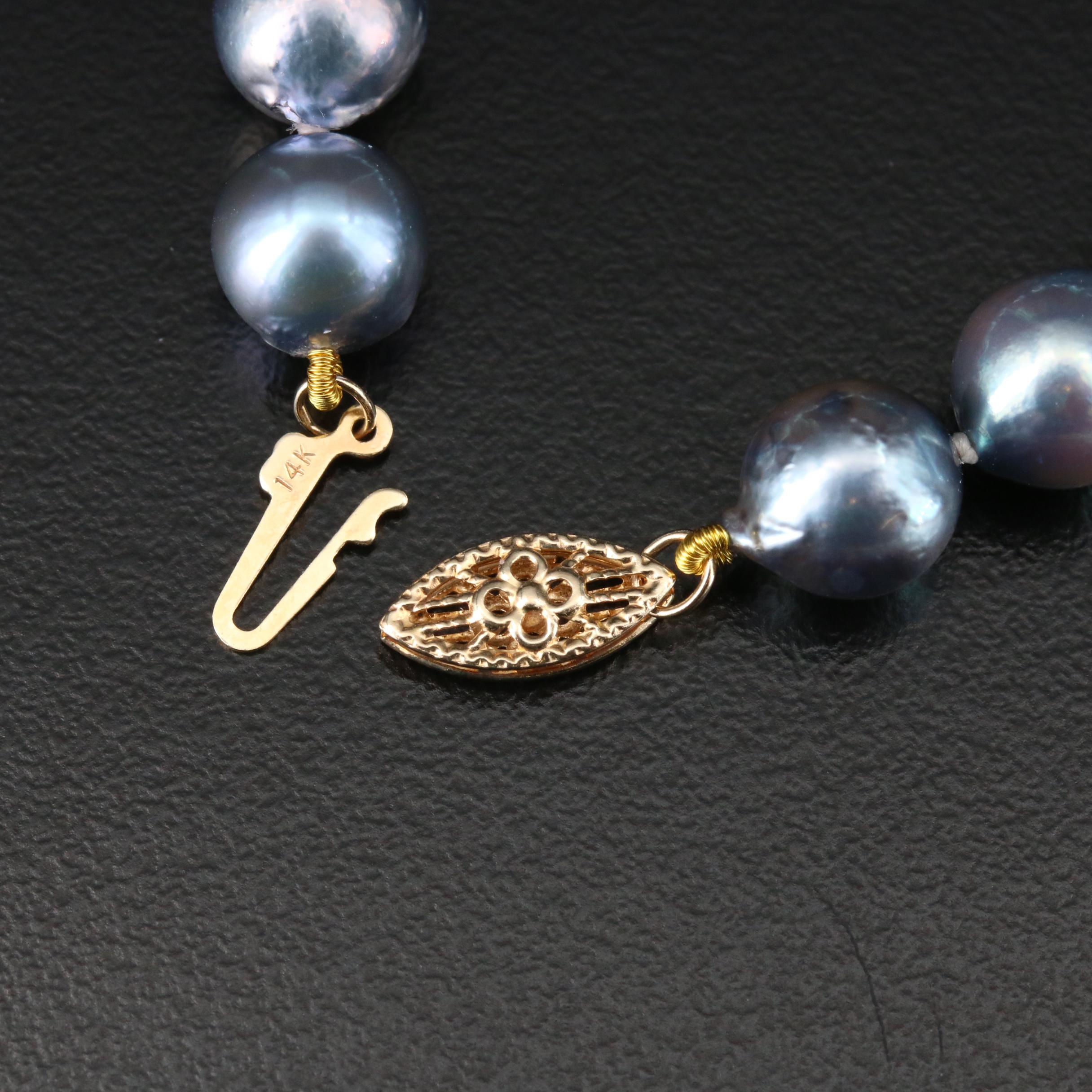 Pearl Necklace with 14K Gold Clasp