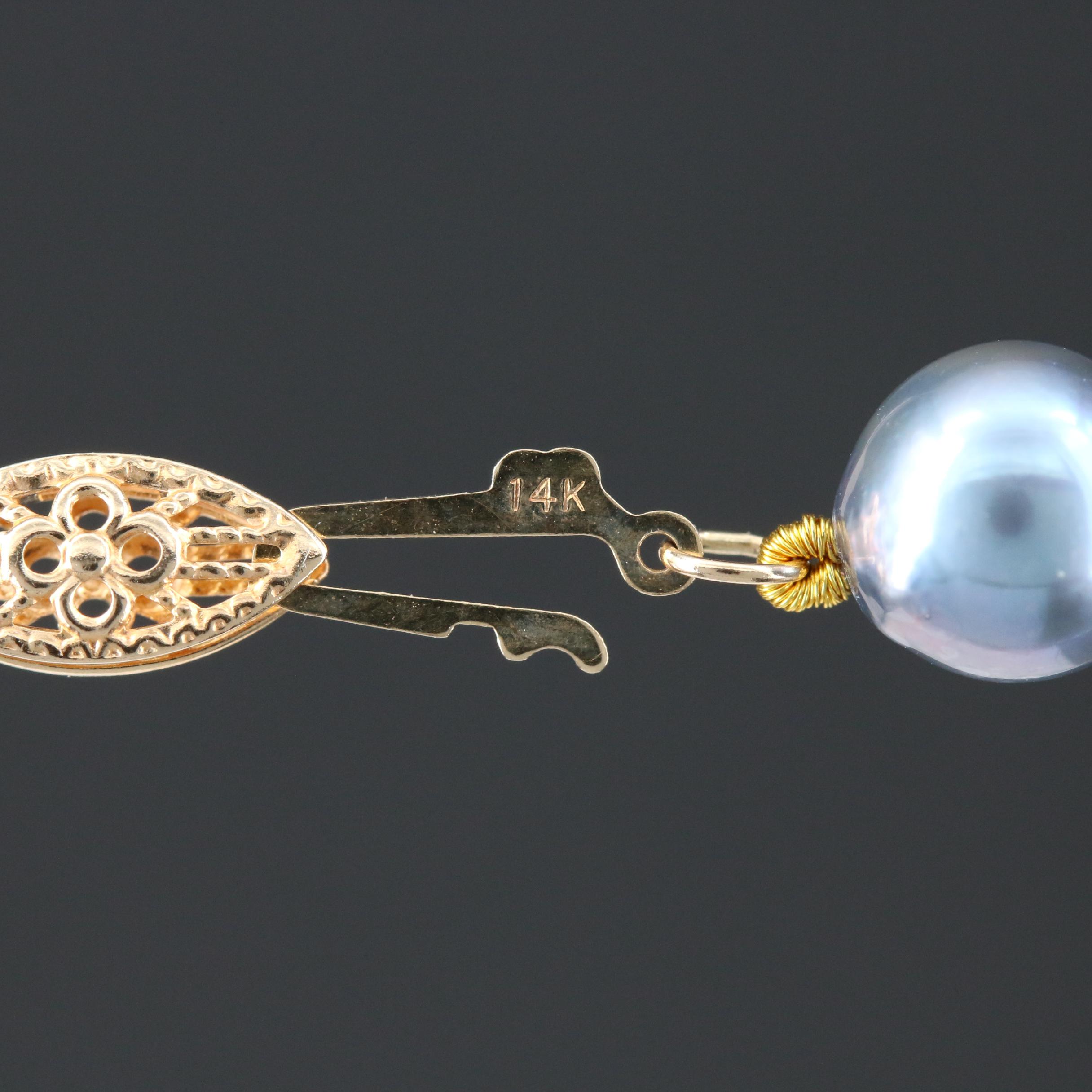 Pearl Necklace with 14K Gold Clasp