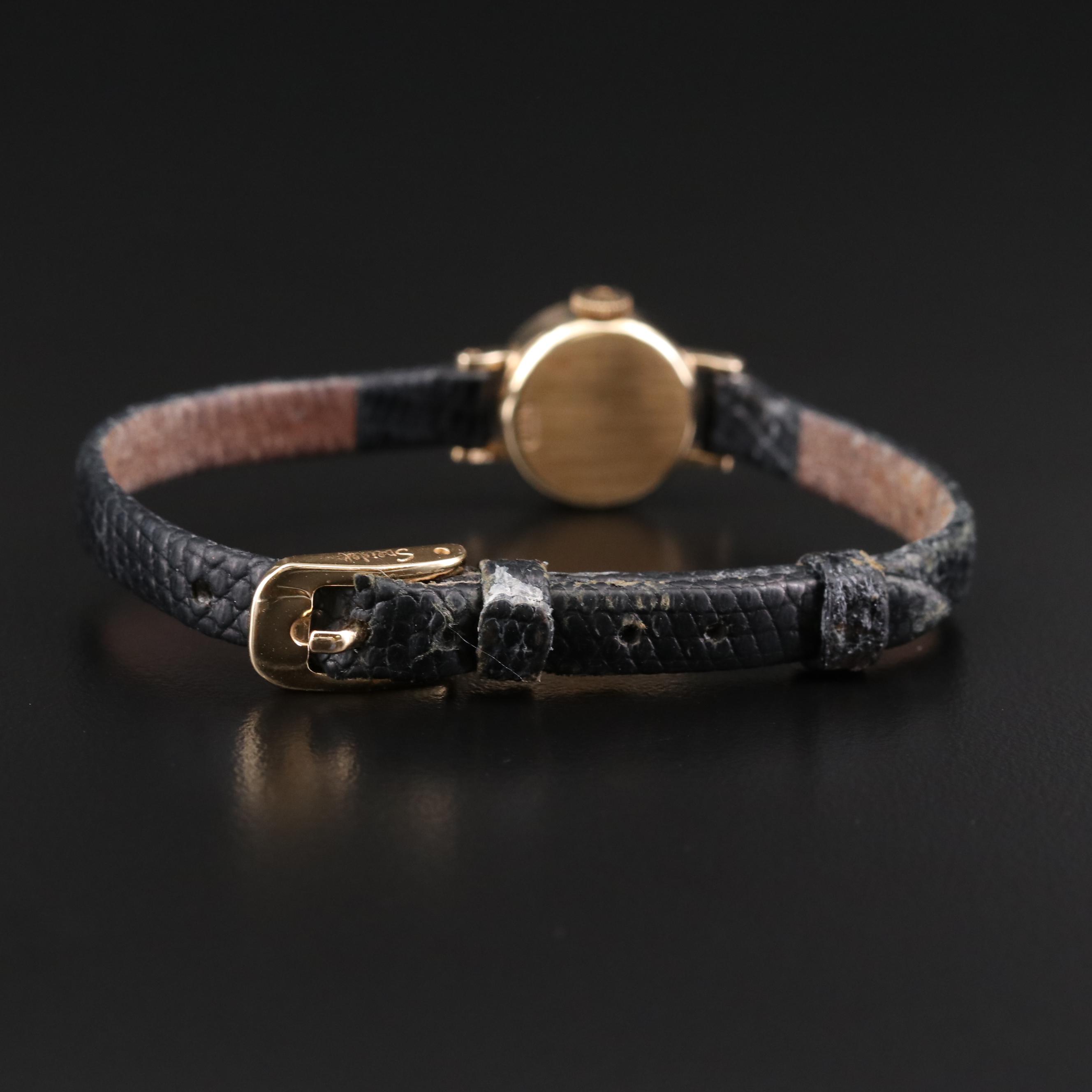 Vintage Rolex Cocktail 14K Gold Stem Wind Watch