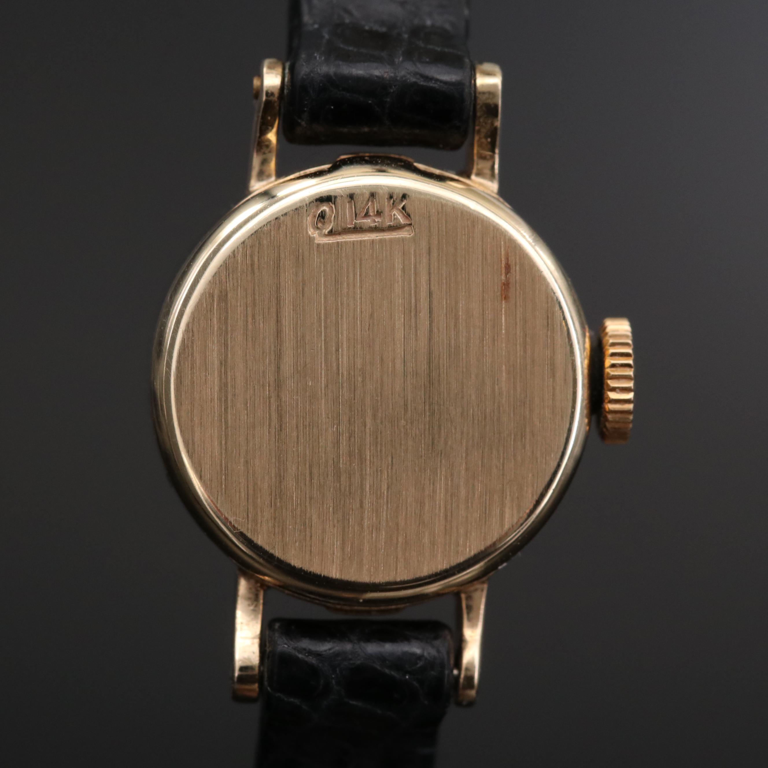 Vintage Rolex Cocktail 14K Gold Stem Wind Watch