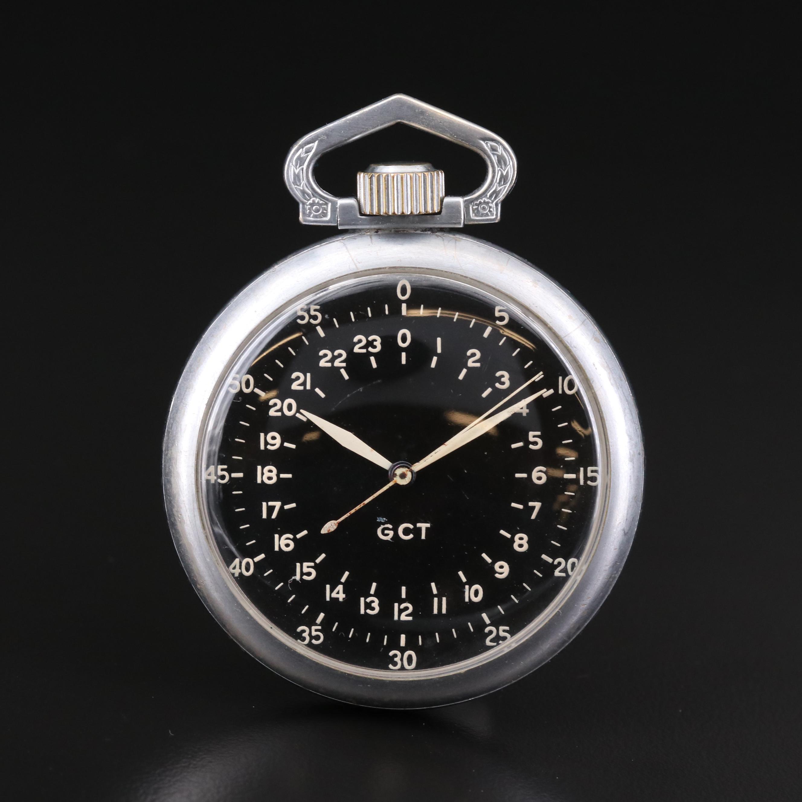 Elgin A - B WW II U.S. Army Air Corp GCT Navigation Pocket Watch
