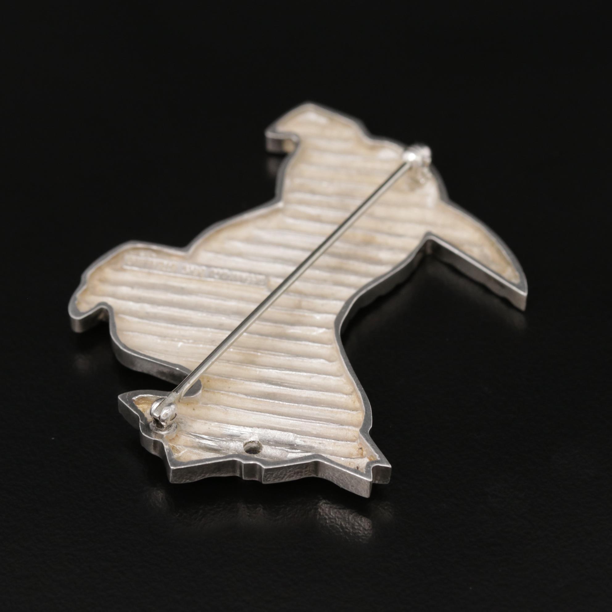 Vintage Tiffany & Co. Sterling Sapphire Scottie Dog Brooch with 14K Accent