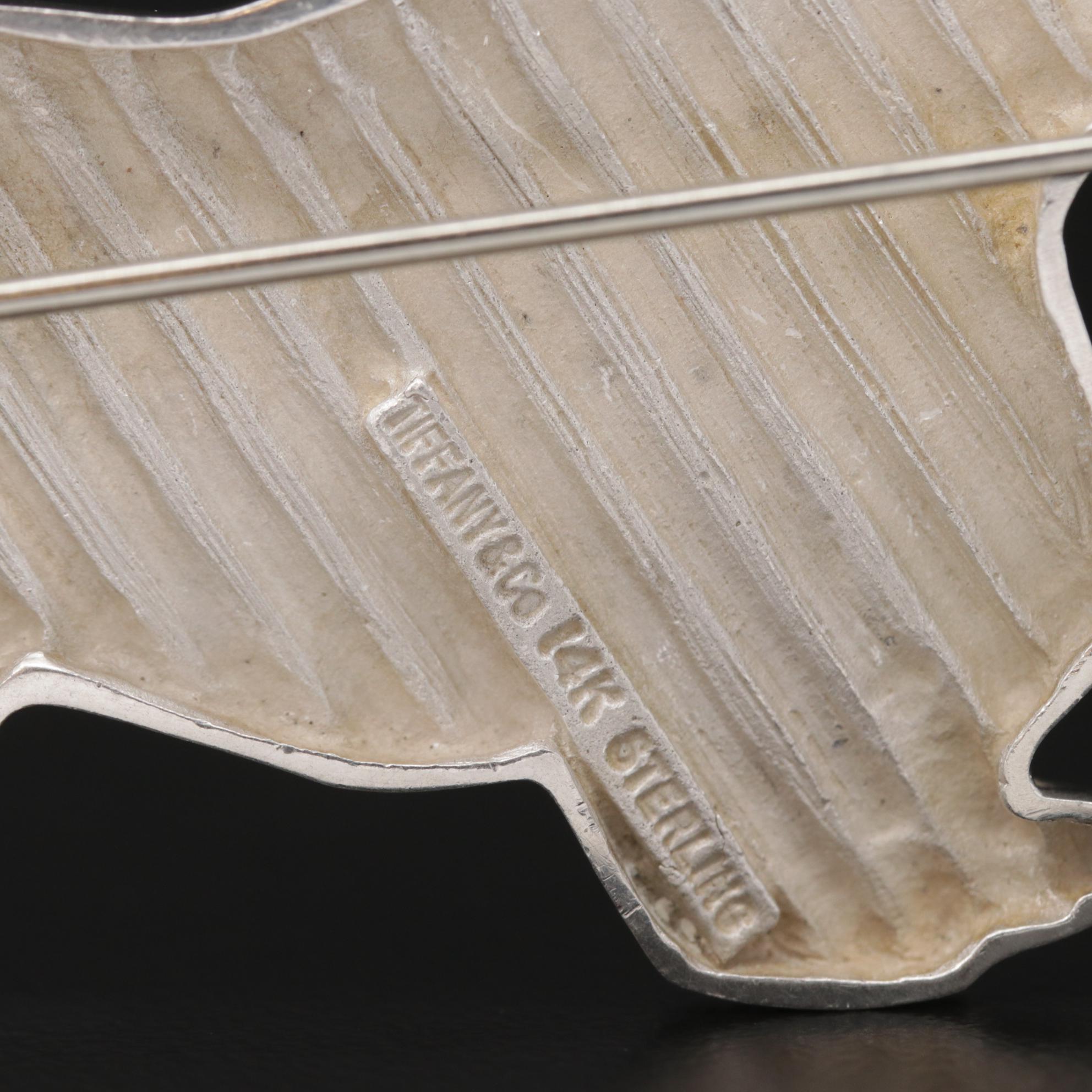 Vintage Tiffany & Co. Sterling Sapphire Scottie Dog Brooch with 14K Accent