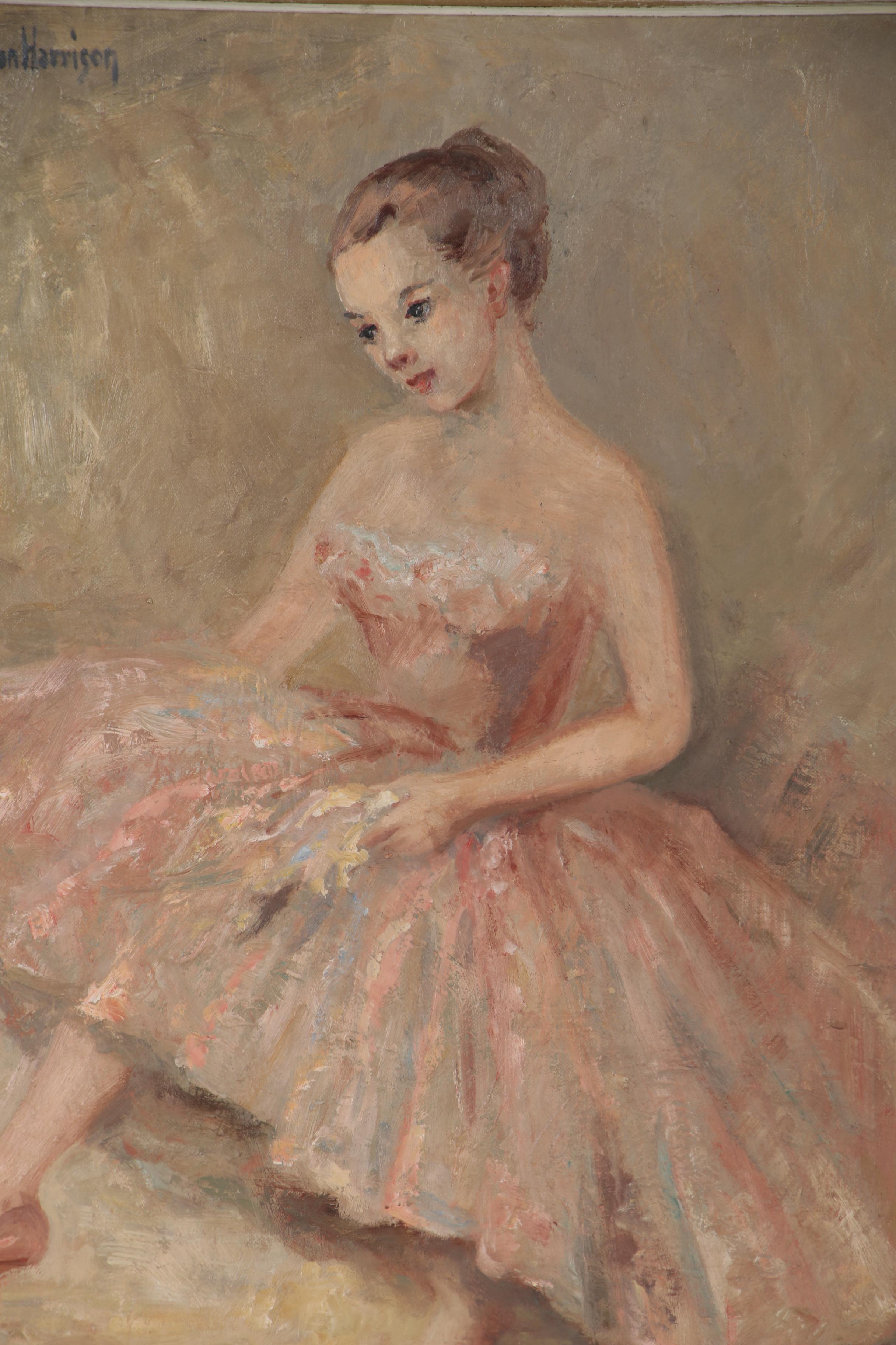 Ruth Dunken Harrison Oil Painting of a Ballerina