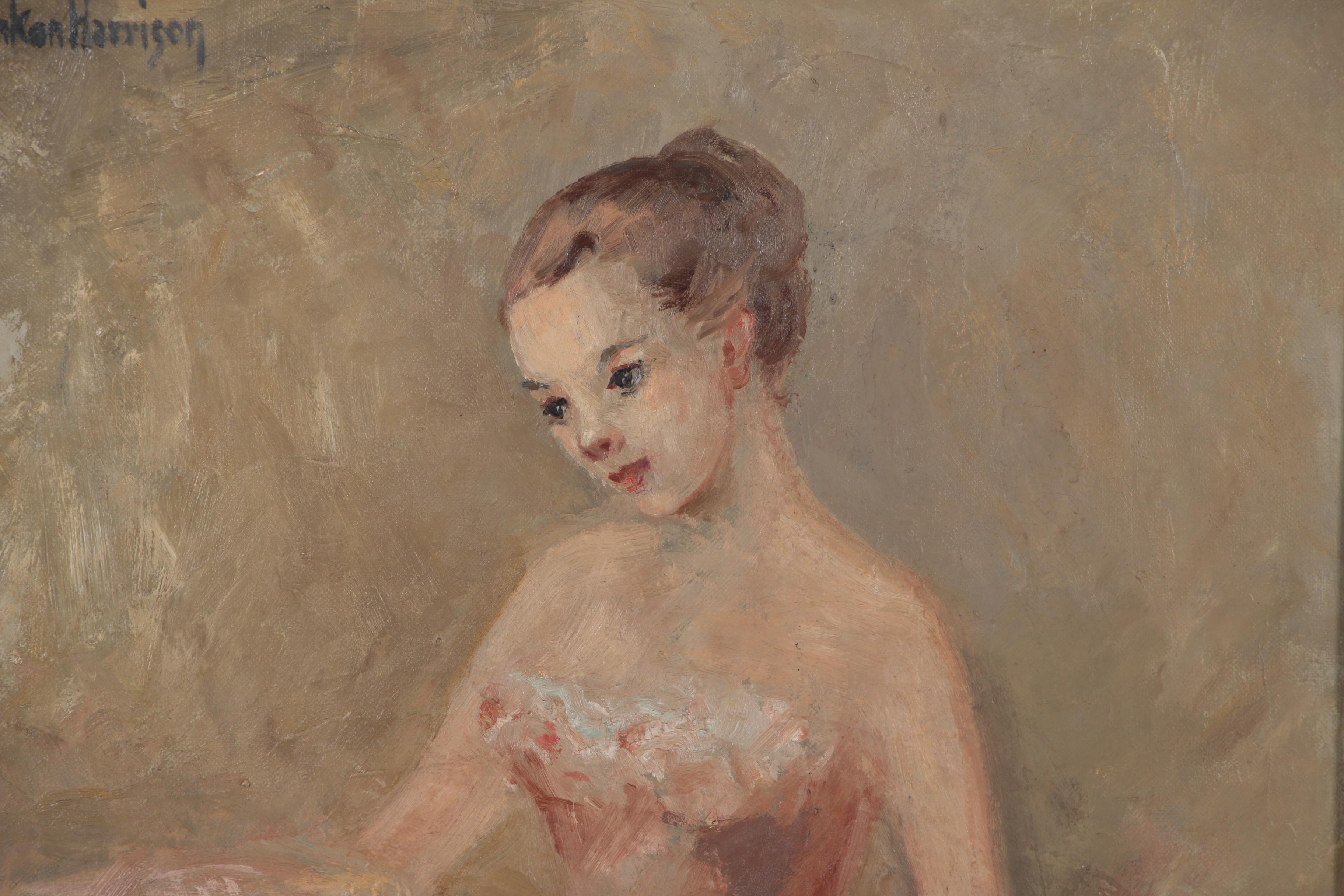 Ruth Dunken Harrison Oil Painting of a Ballerina
