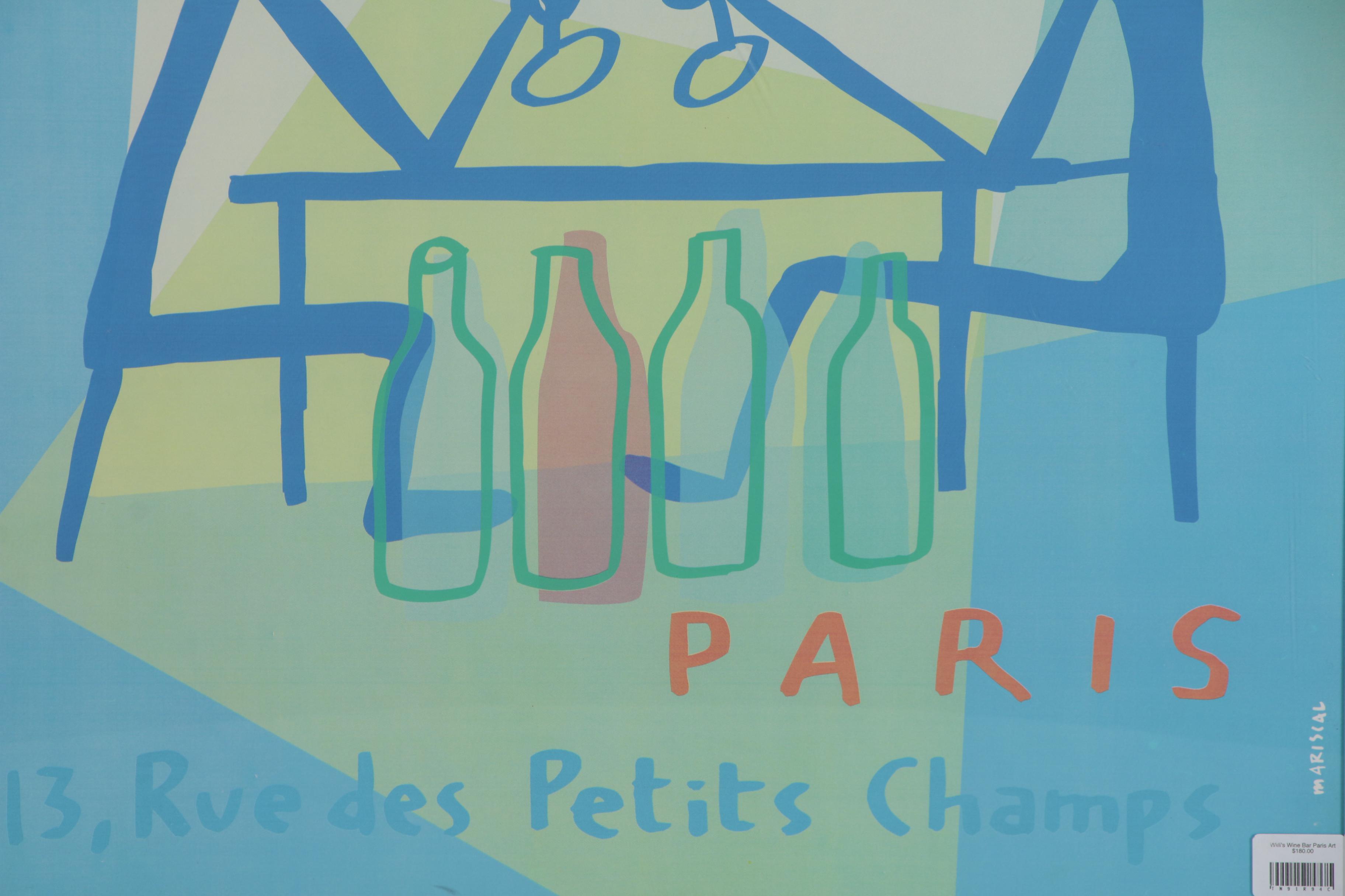 Willi's Wine Bar, Paris Poster Designed by Javier Mariscal, 1999