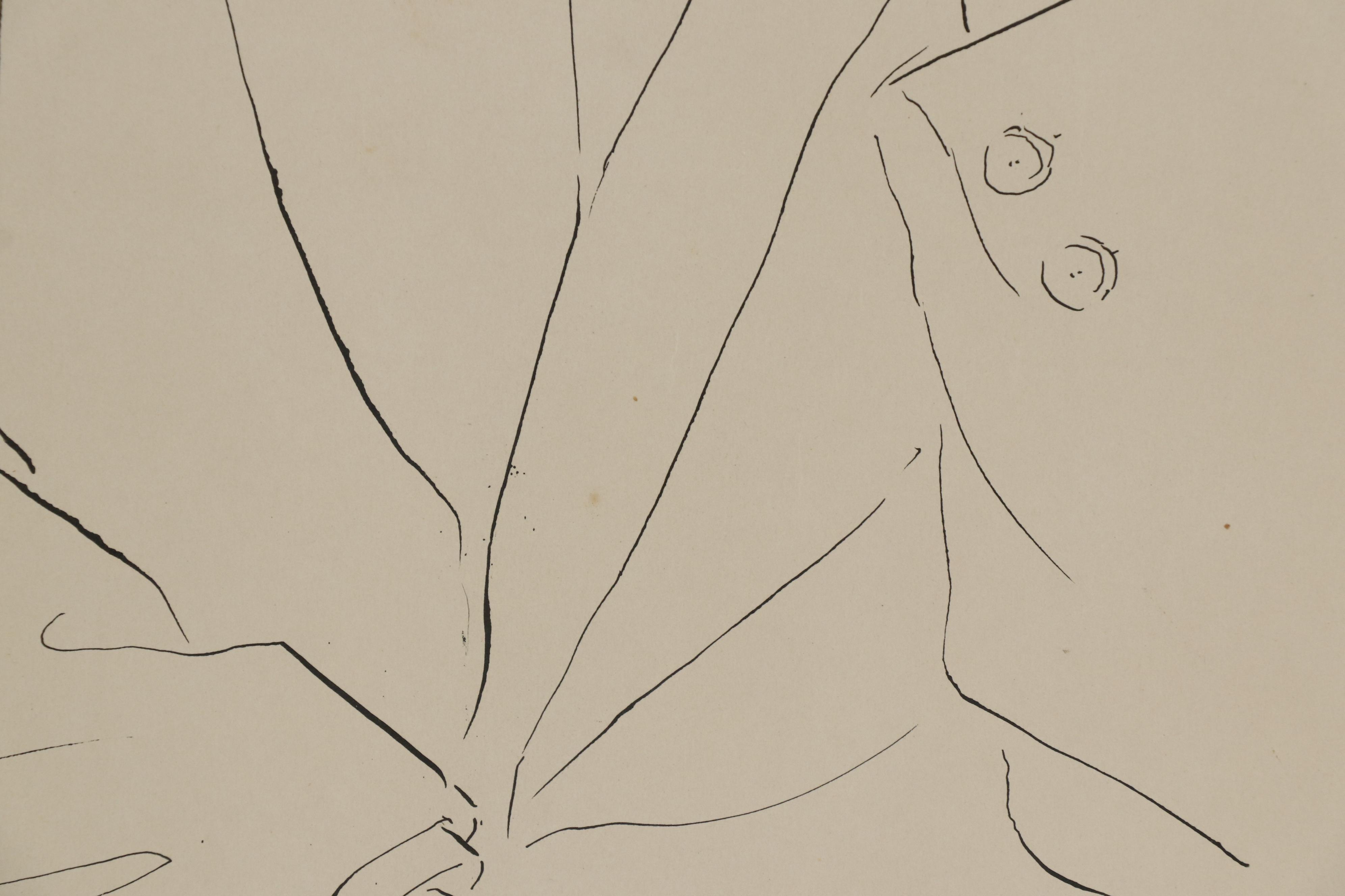 Barbara Swan Ink Portrait of Male Figure, 1953