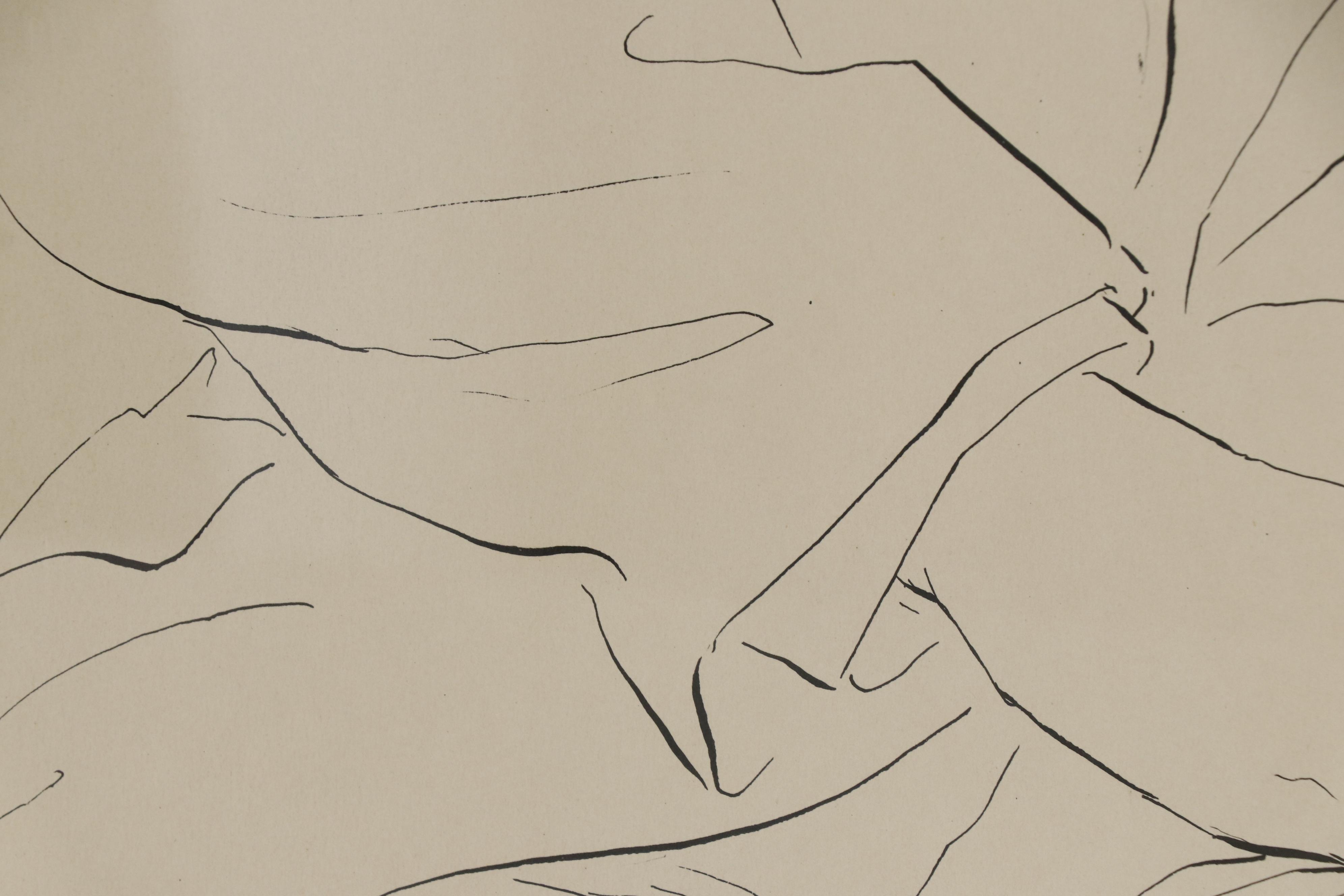 Barbara Swan Ink Portrait of Male Figure, 1953