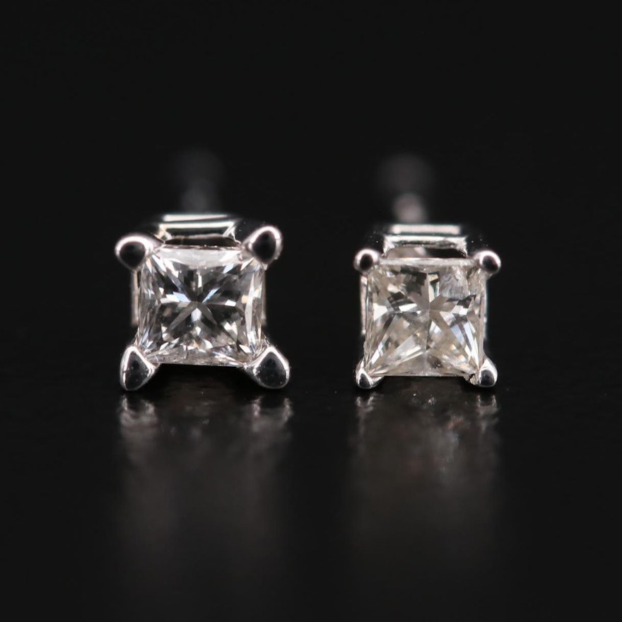 14K White Gold 0.20 CTW Diamond Studs