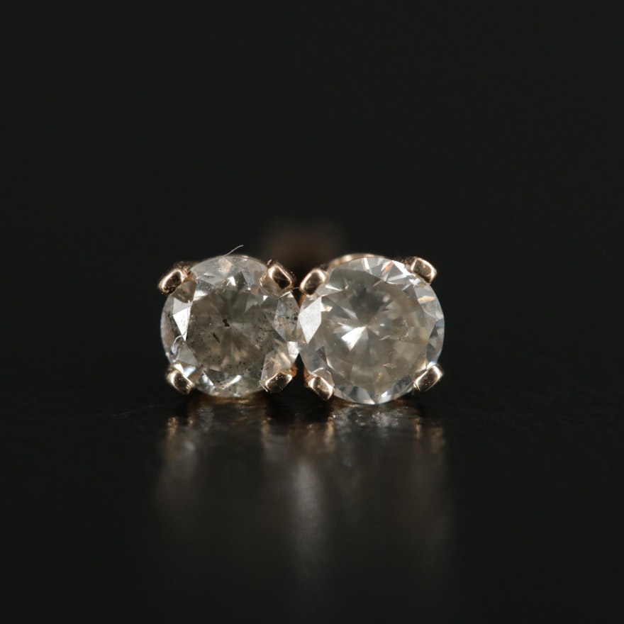 14K Yellow Gold 0.32 CTW Diamond Stud Earrings