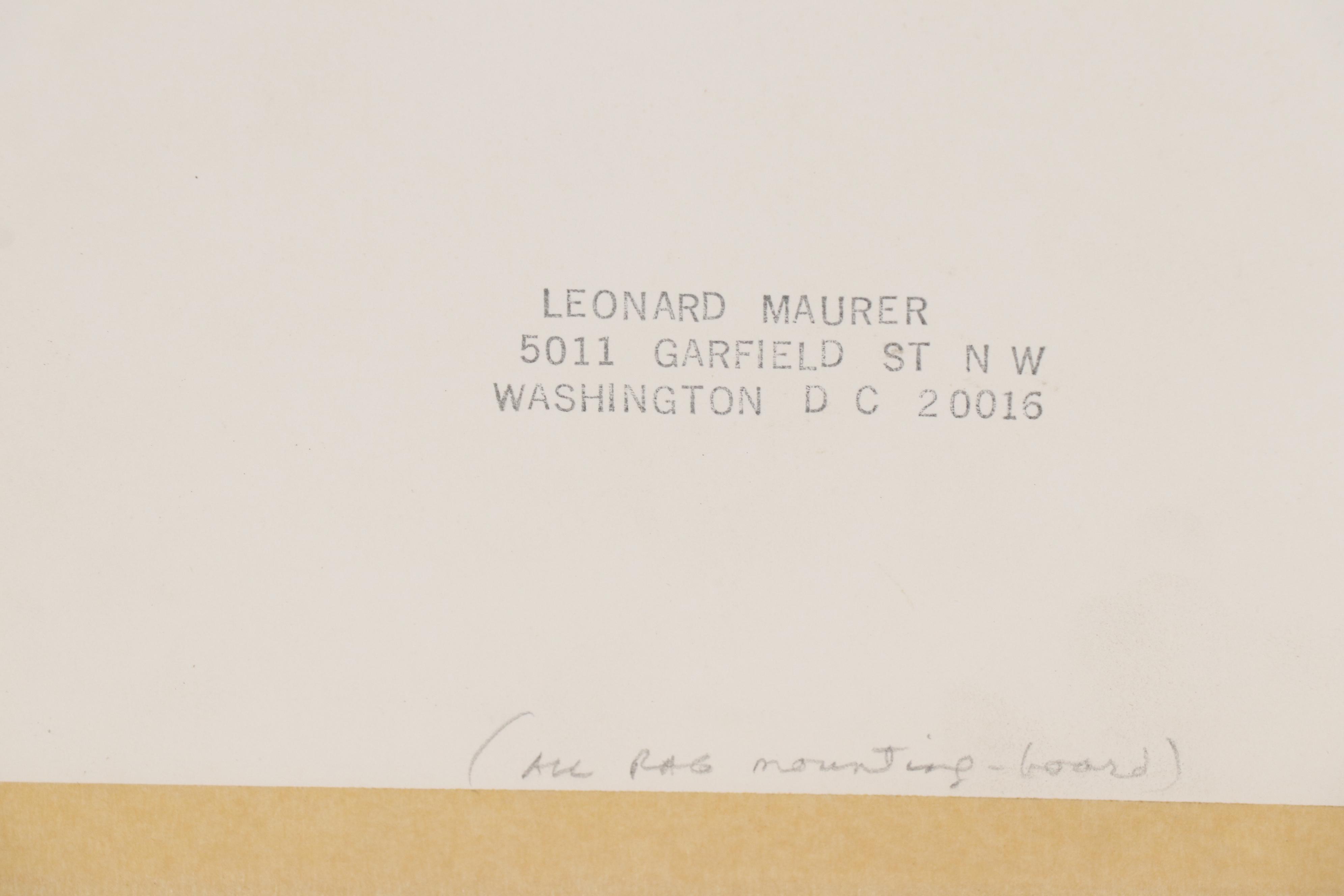 Leonard Maurer Etching with Aquatint "Paris Post Office", 1963