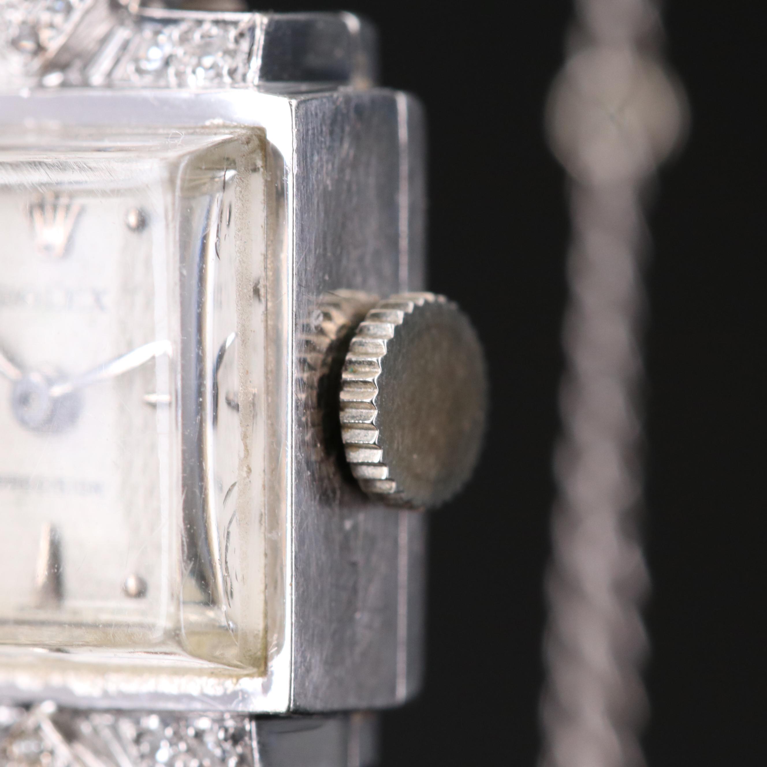 Rolex Precision 18K Gold Diamond Watch, Vintage