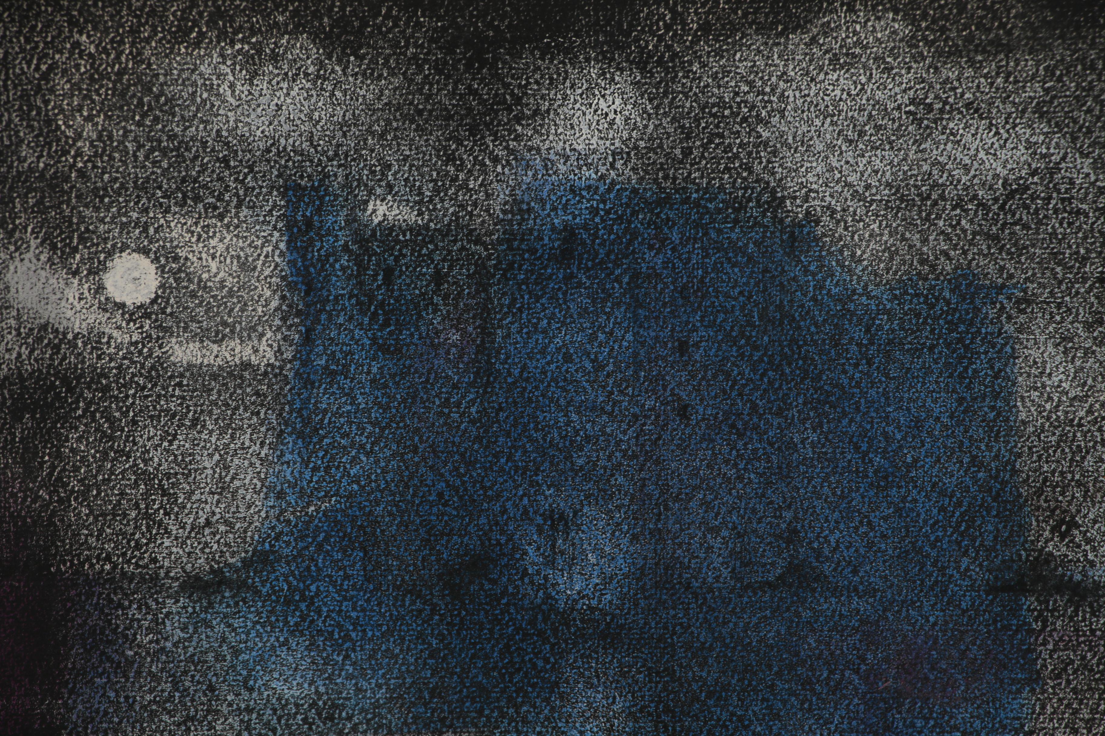 Leonard Maurer Gouache Painting "Night Castle", 1950