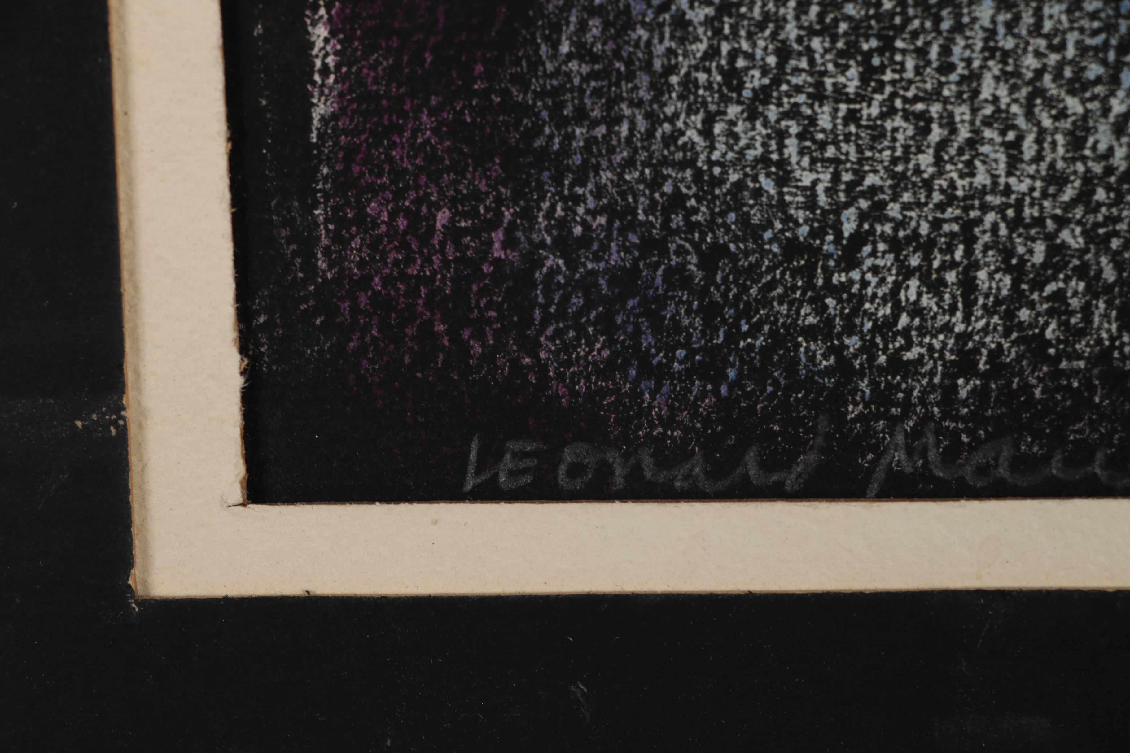 Leonard Maurer Gouache Painting "Night Castle", 1950