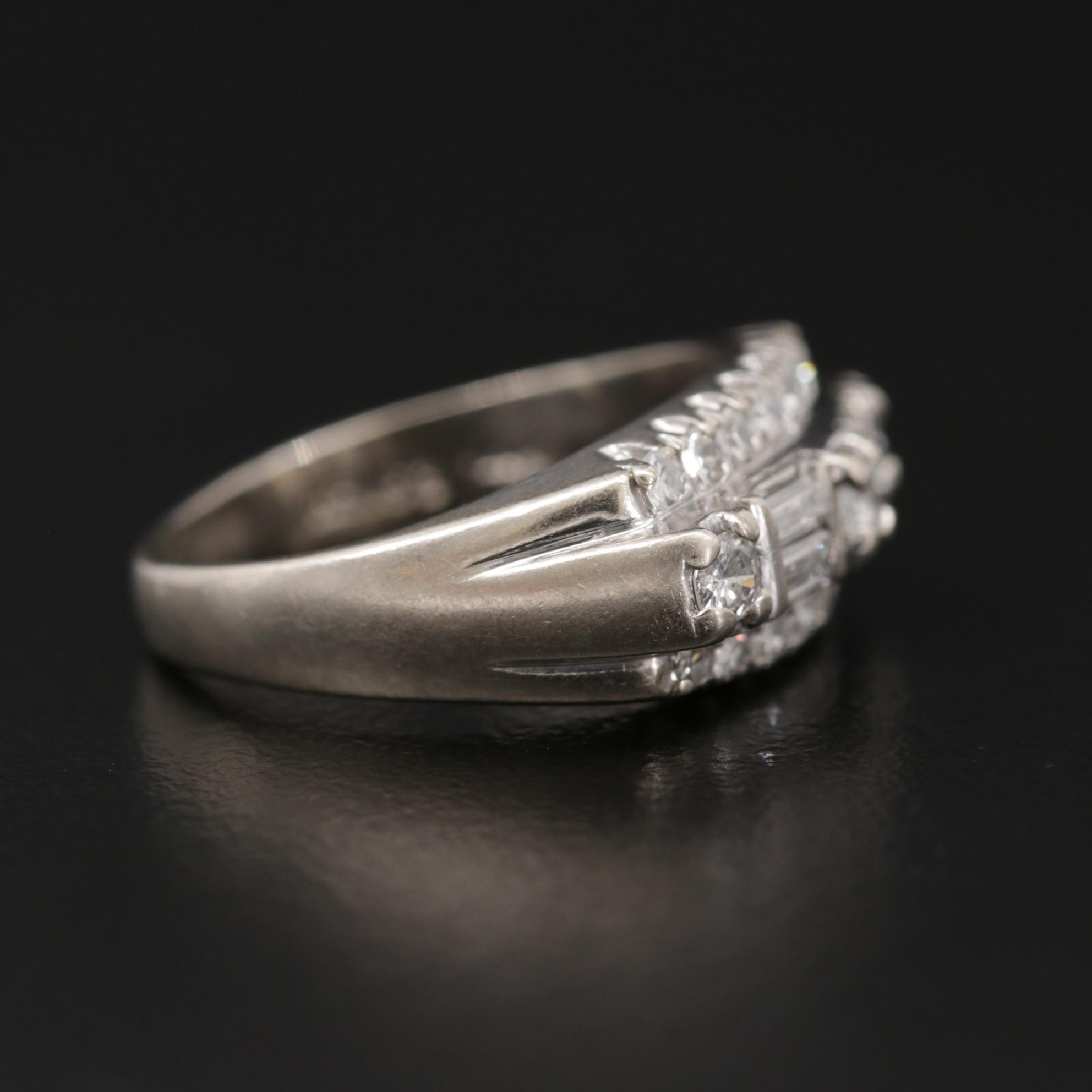 Vintage 14K White Gold Diamond Ring