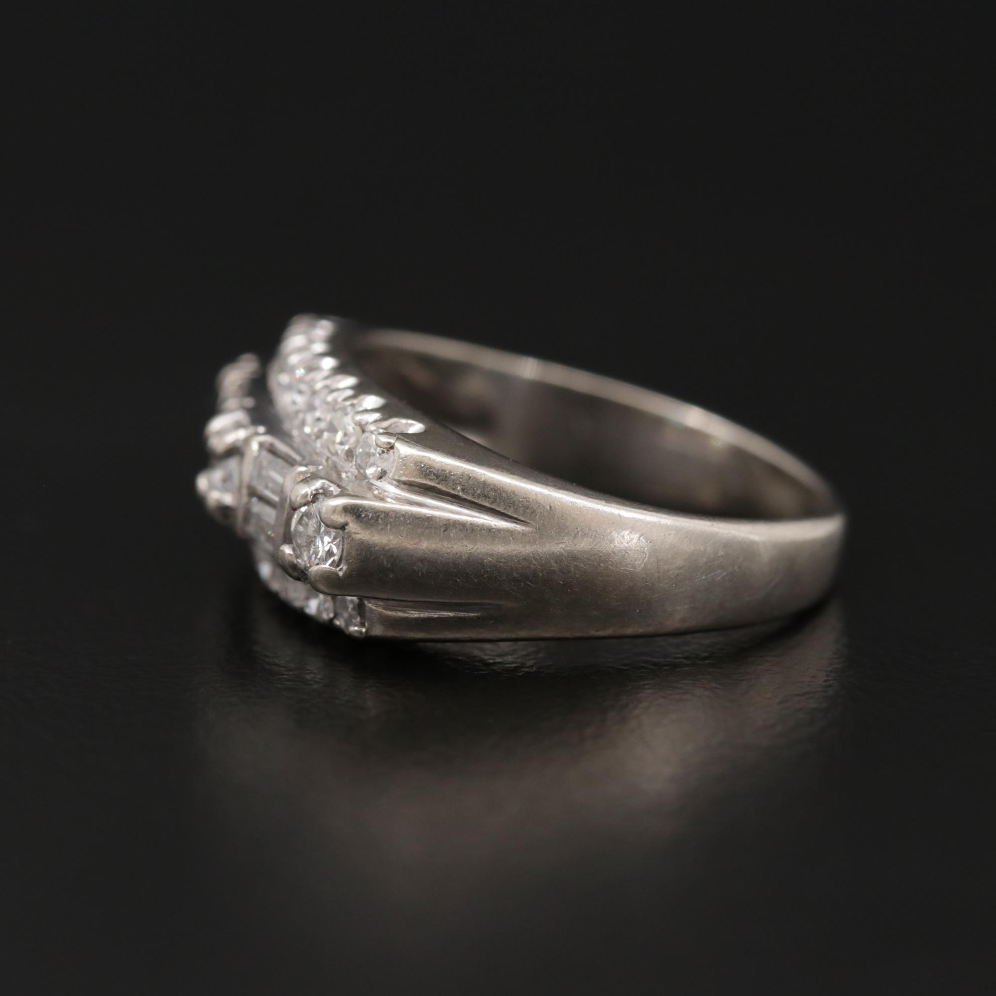 Vintage 14K White Gold Diamond Ring