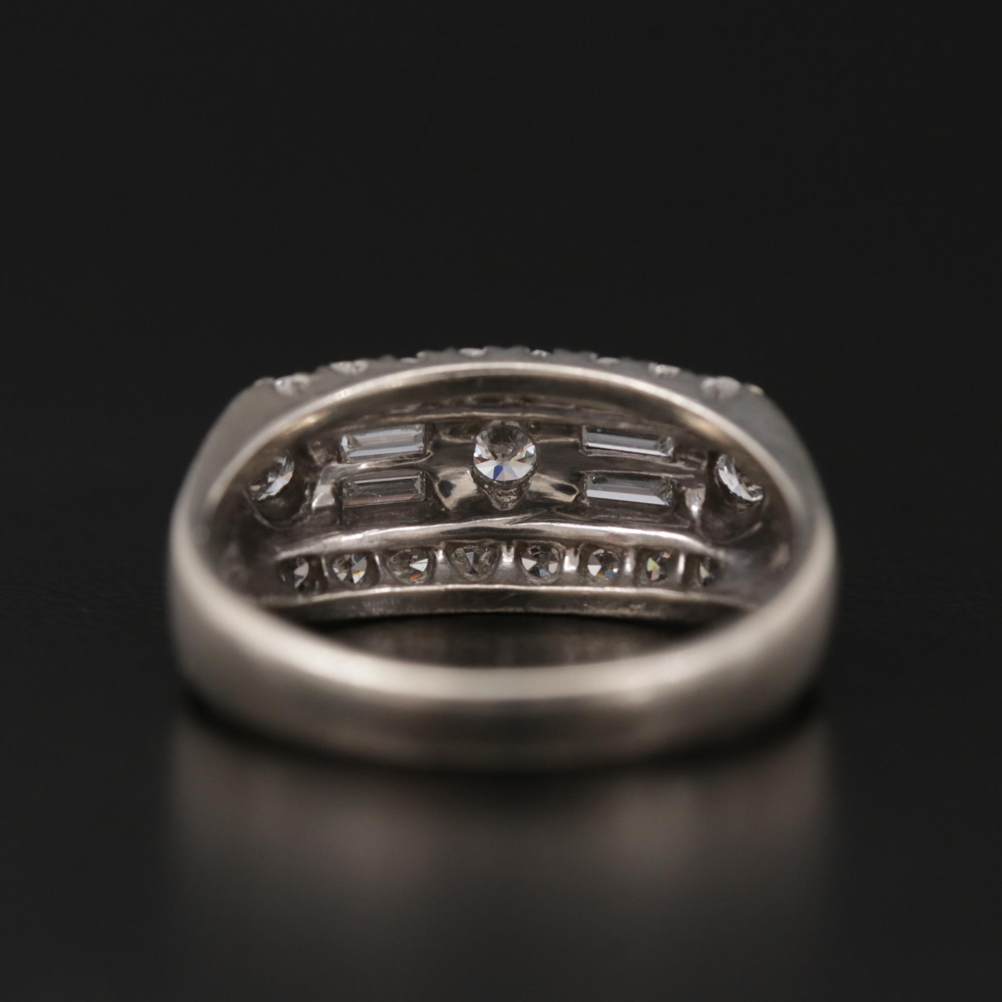 Vintage 14K White Gold Diamond Ring