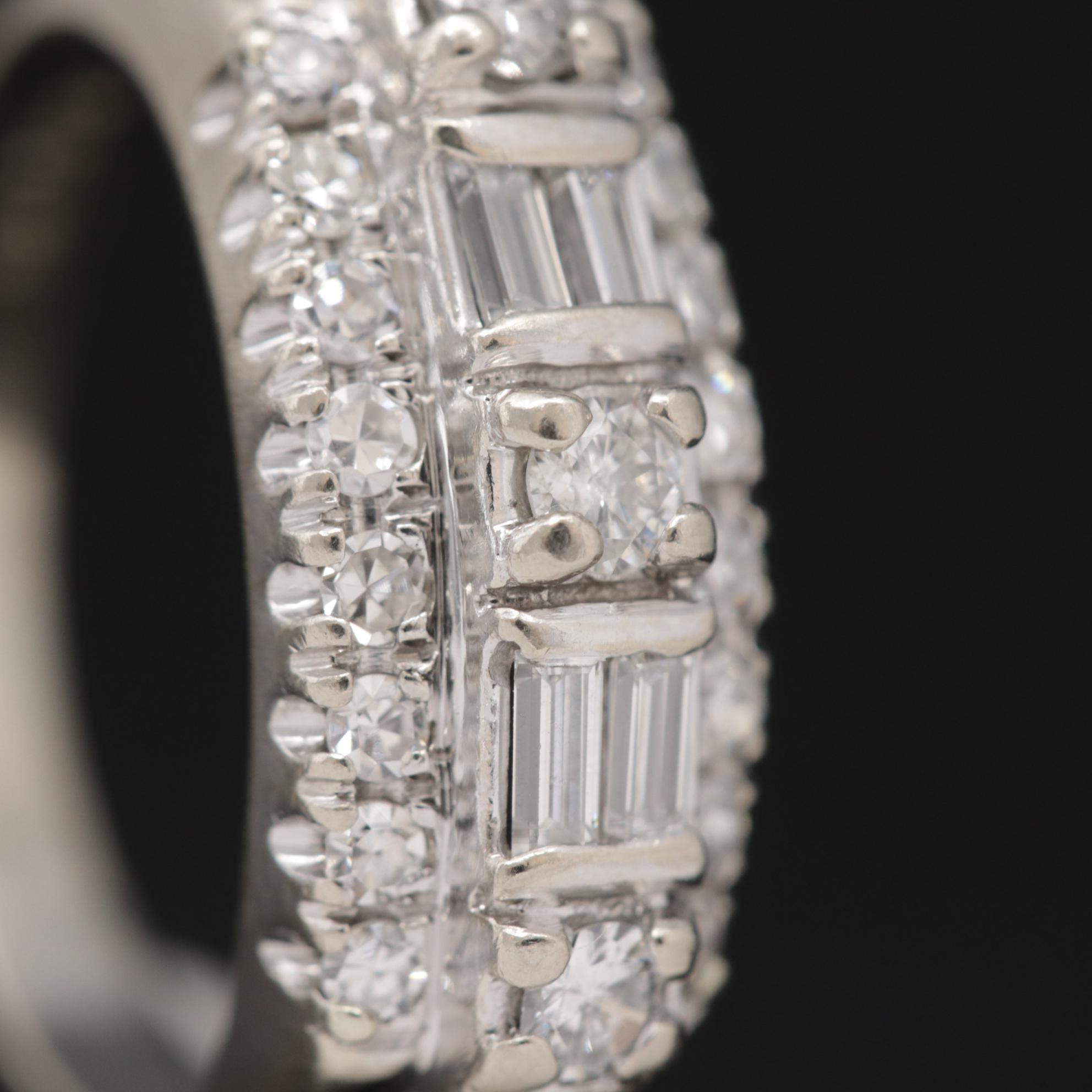 Vintage 14K White Gold Diamond Ring