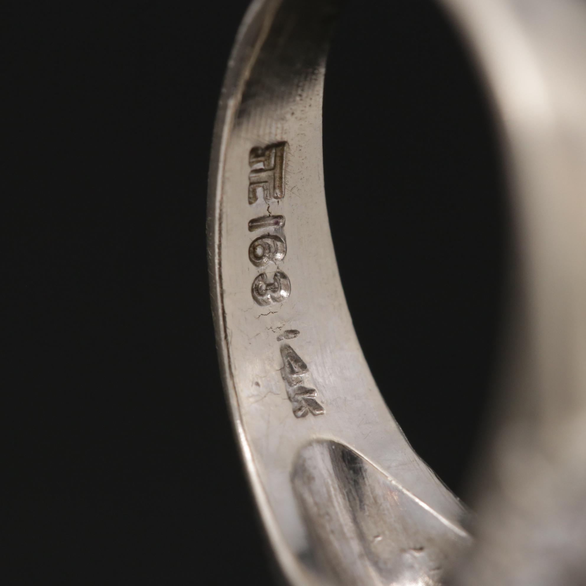 Vintage 14K White Gold Diamond Ring