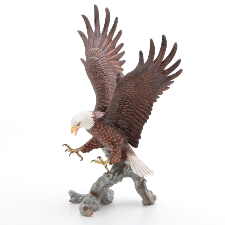 The Franklin Mint "American Majesty" Porcelain Eagle Figurine, 1980s