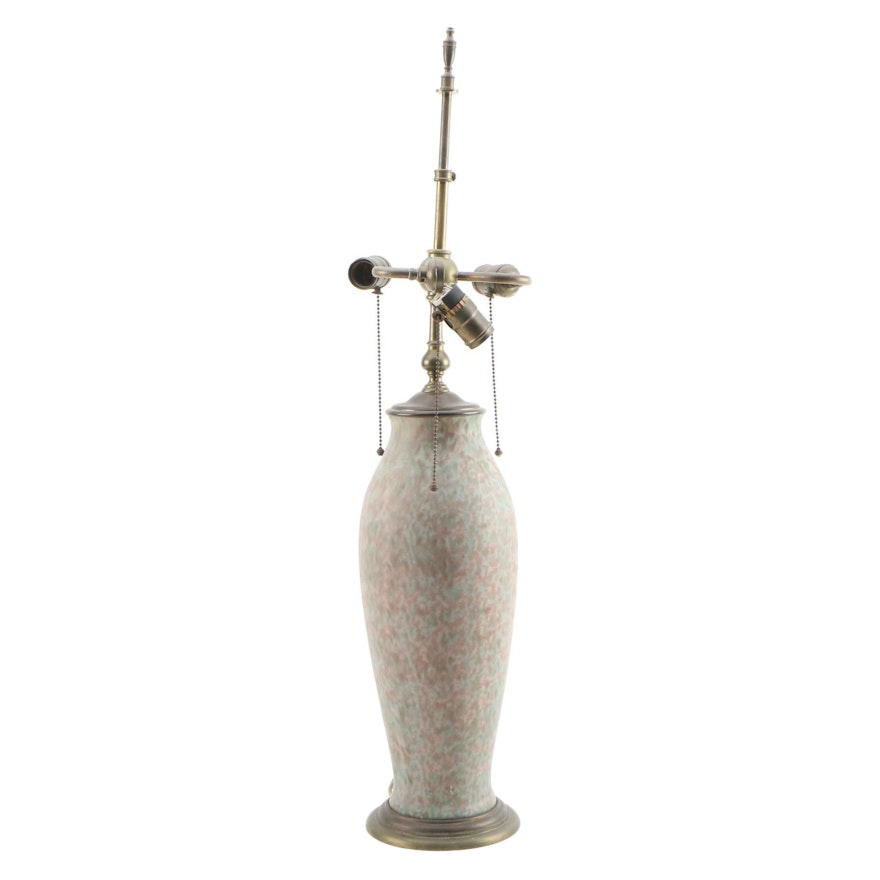 Ceramic Art Vase Converted Table Lamp, Early 20th Century