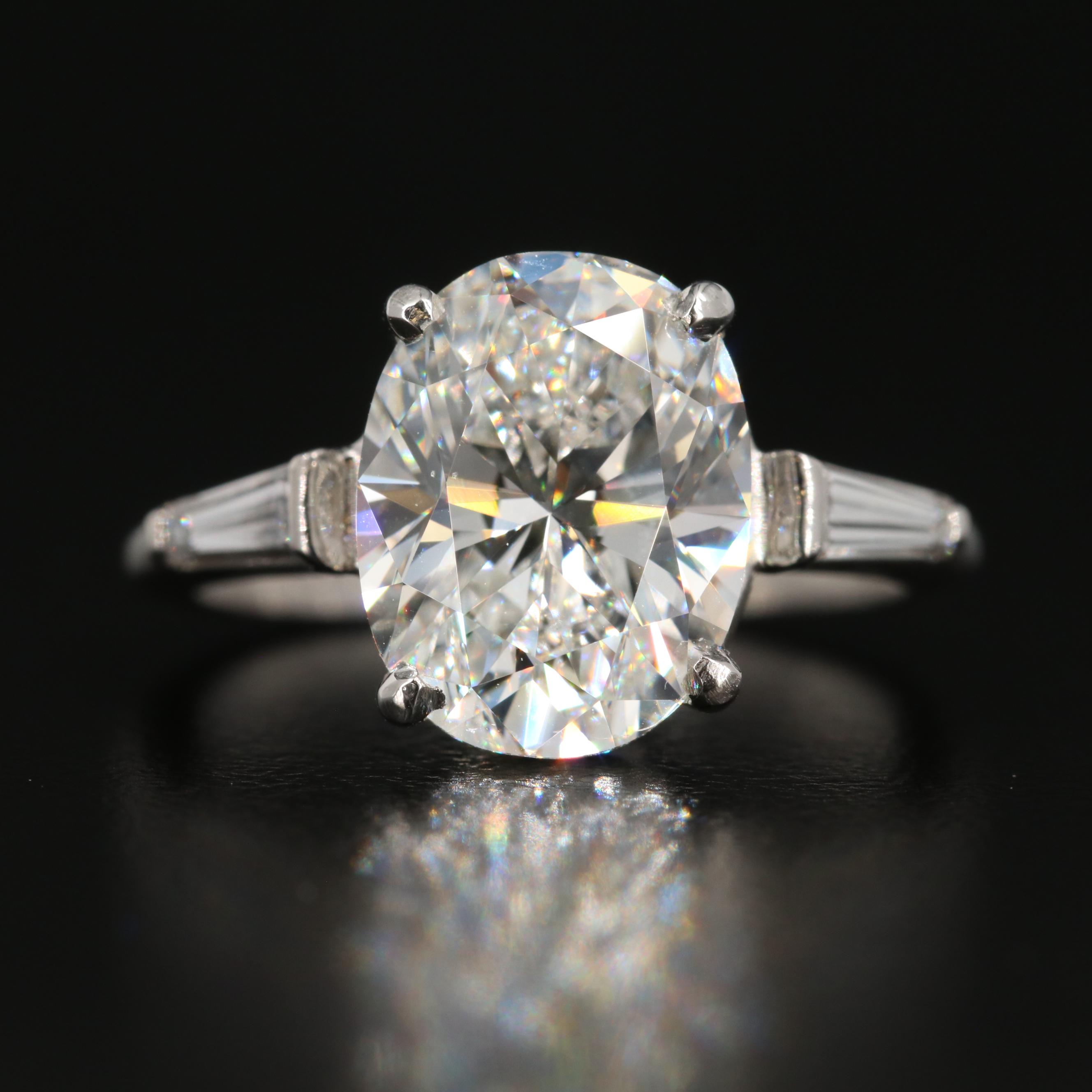 Vintage Cartier Platinum 5.45 CTW Diamond Ring with GIA Report