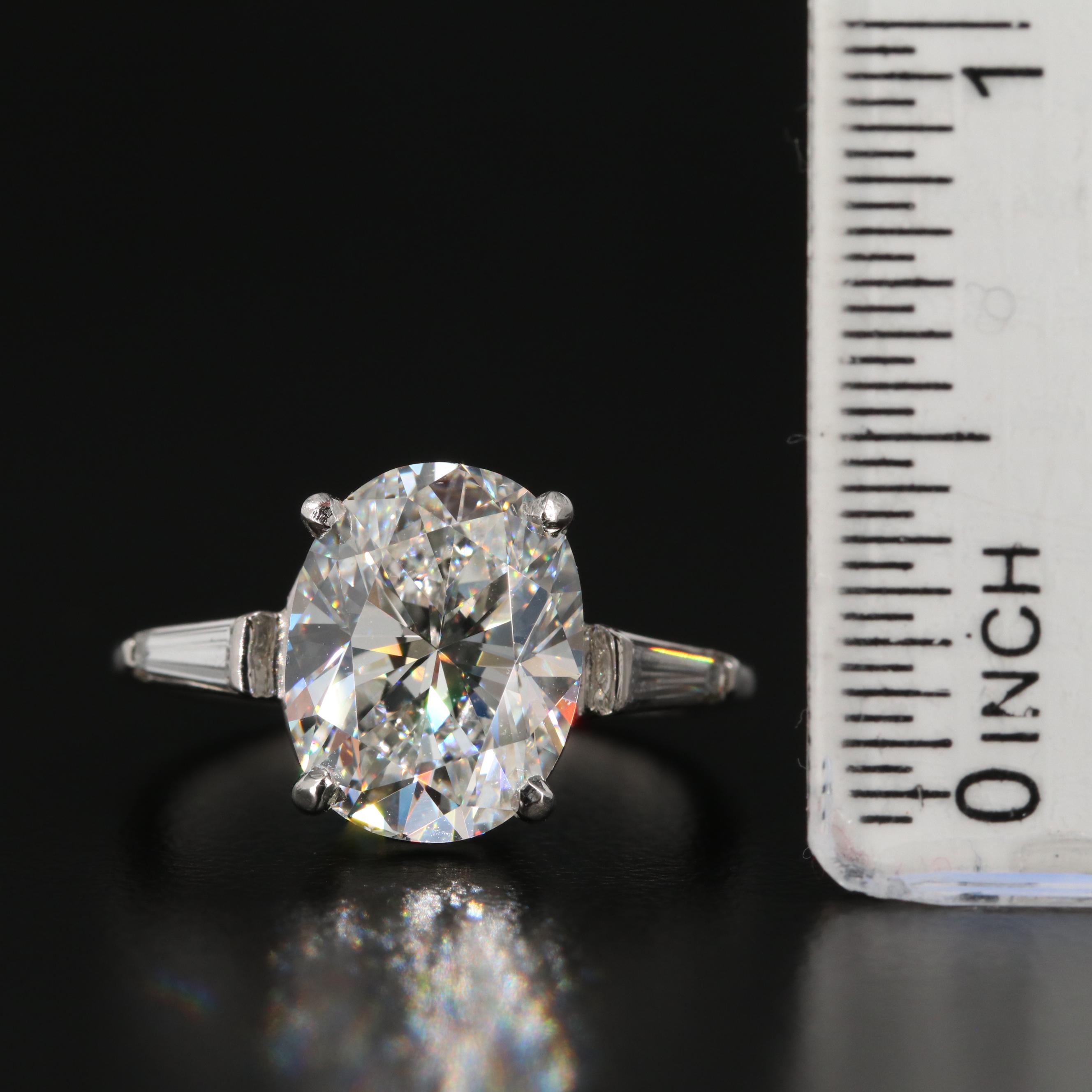 Vintage Cartier Platinum 5.45 CTW Diamond Ring with GIA Report