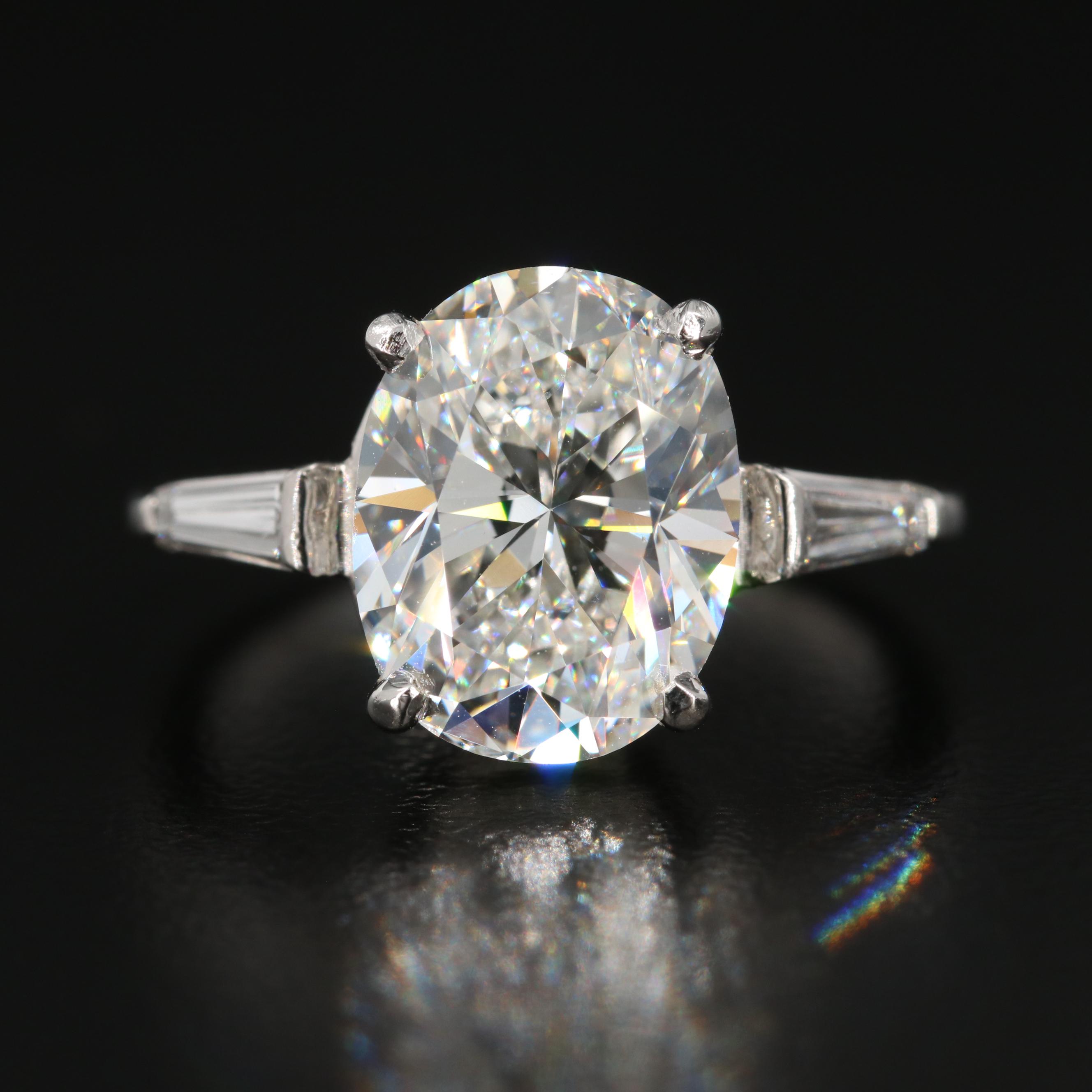 Vintage Cartier Platinum 5.45 CTW Diamond Ring with GIA Report