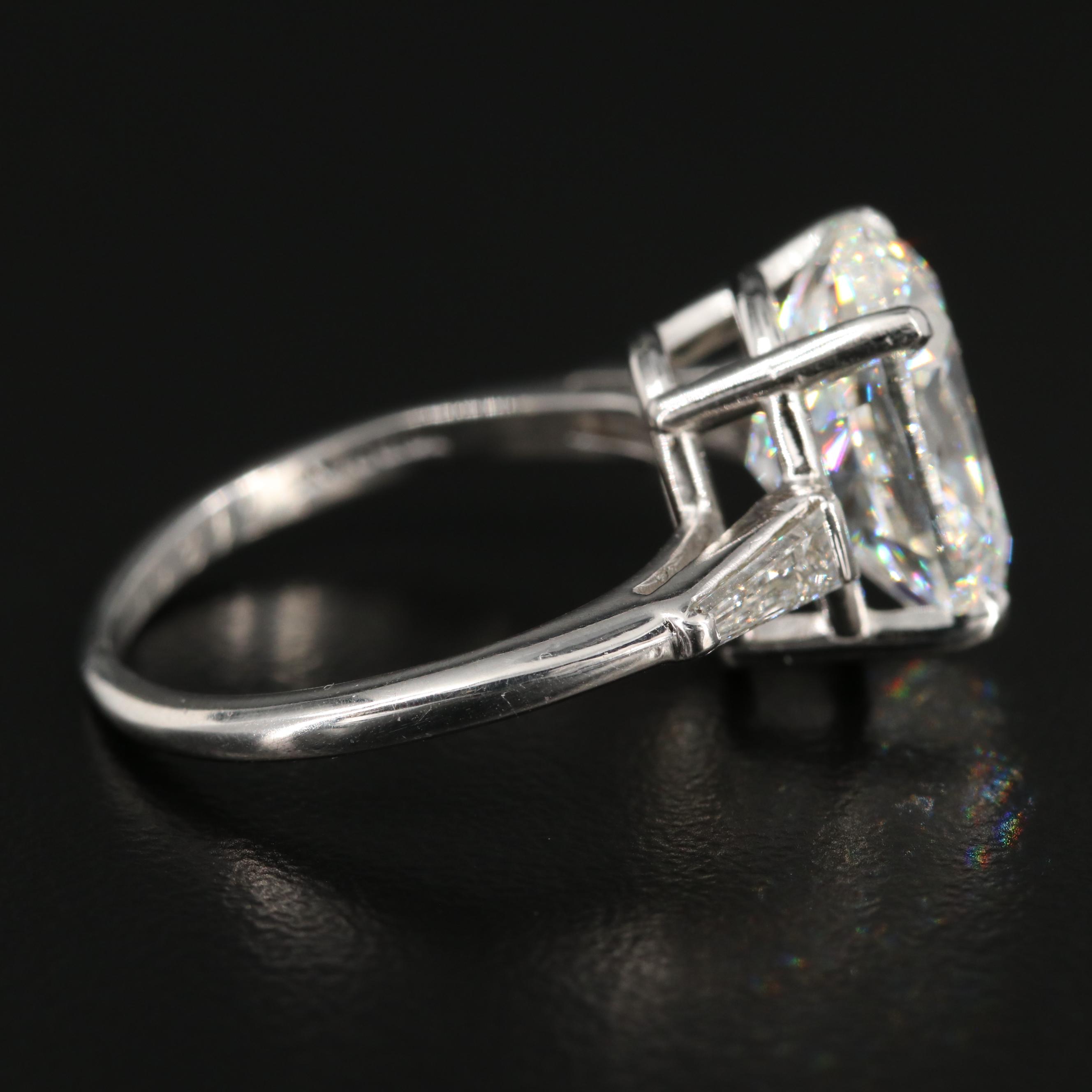 Vintage Cartier Platinum 5.45 CTW Diamond Ring with GIA Report