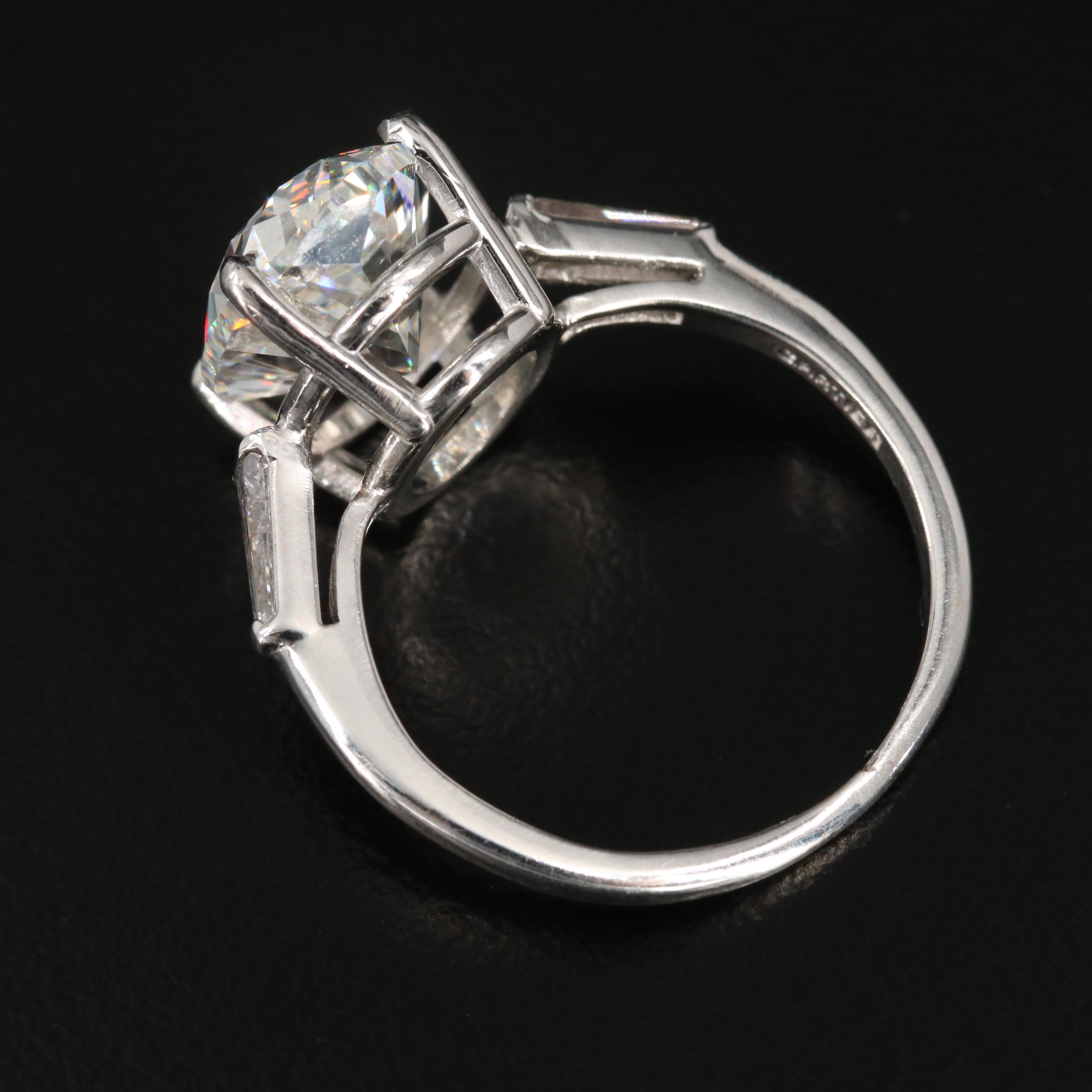 Vintage Cartier Platinum 5.45 CTW Diamond Ring with GIA Report