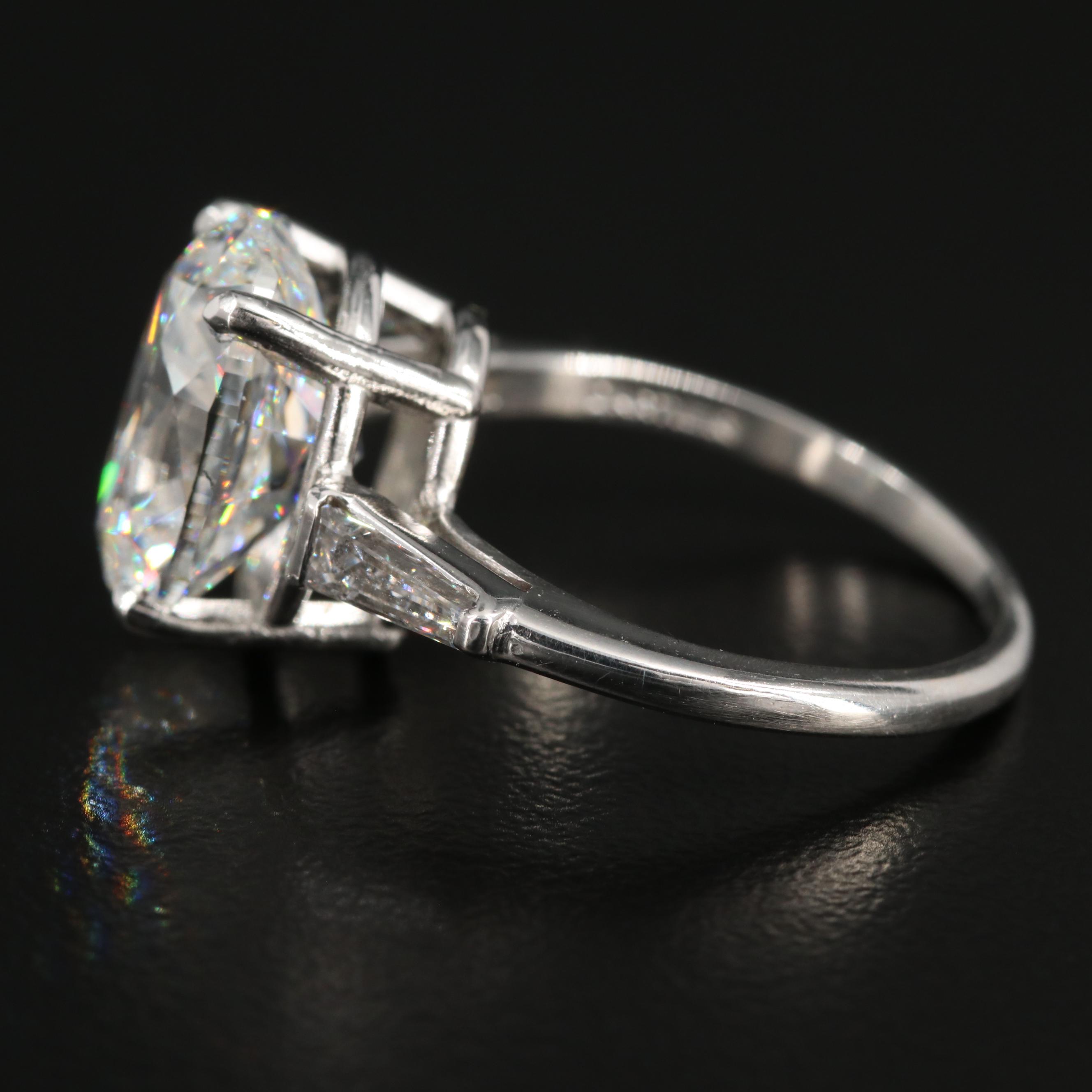 Vintage Cartier Platinum 5.45 CTW Diamond Ring with GIA Report