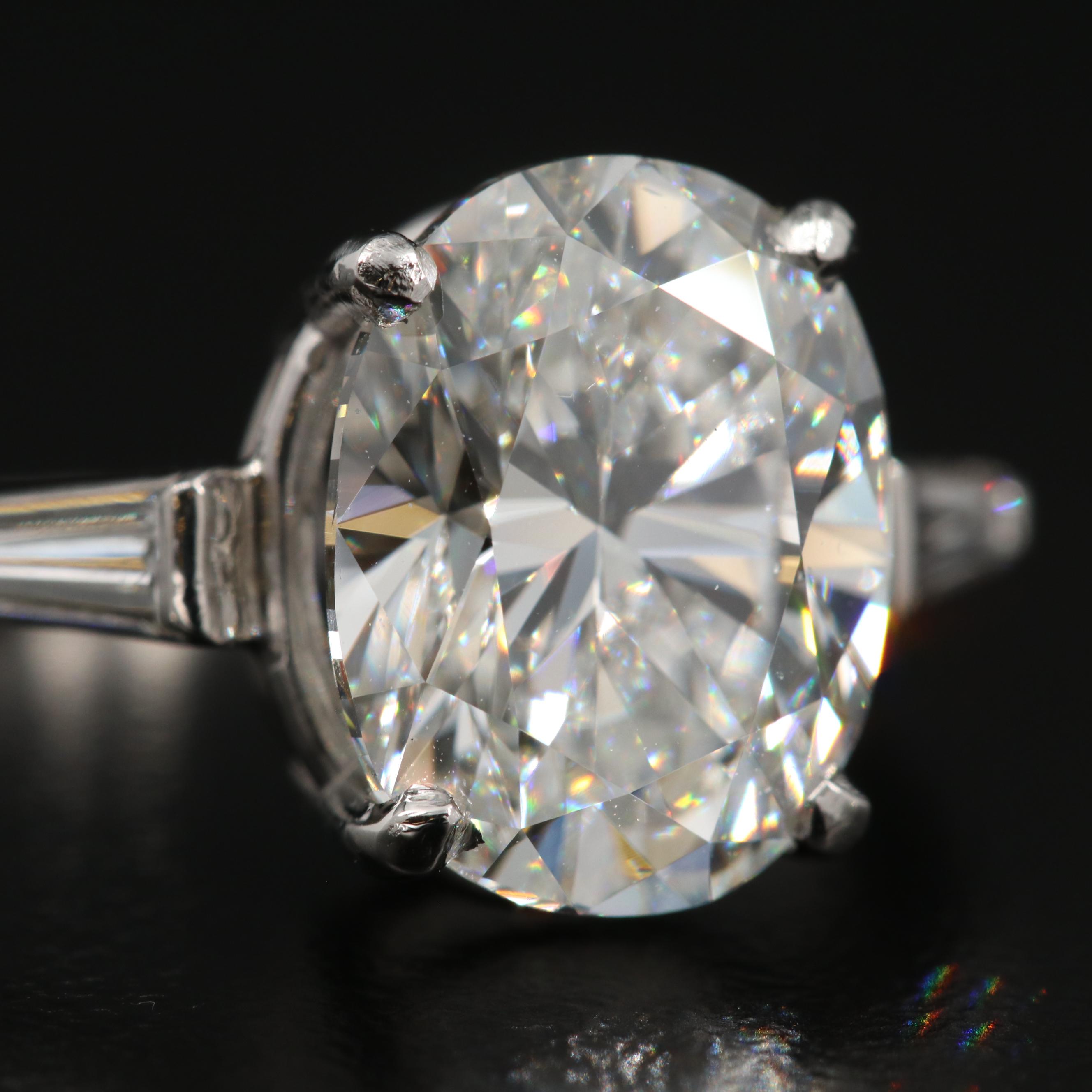 Vintage Cartier Platinum 5.45 CTW Diamond Ring with GIA Report