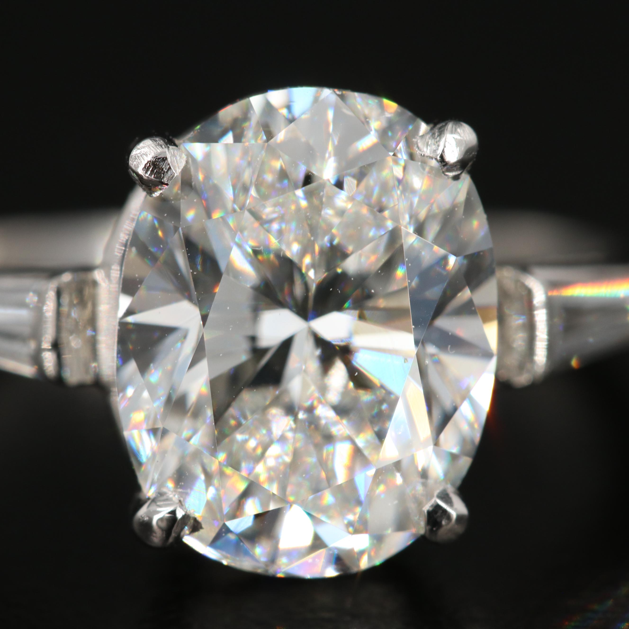 Vintage Cartier Platinum 5.45 CTW Diamond Ring with GIA Report