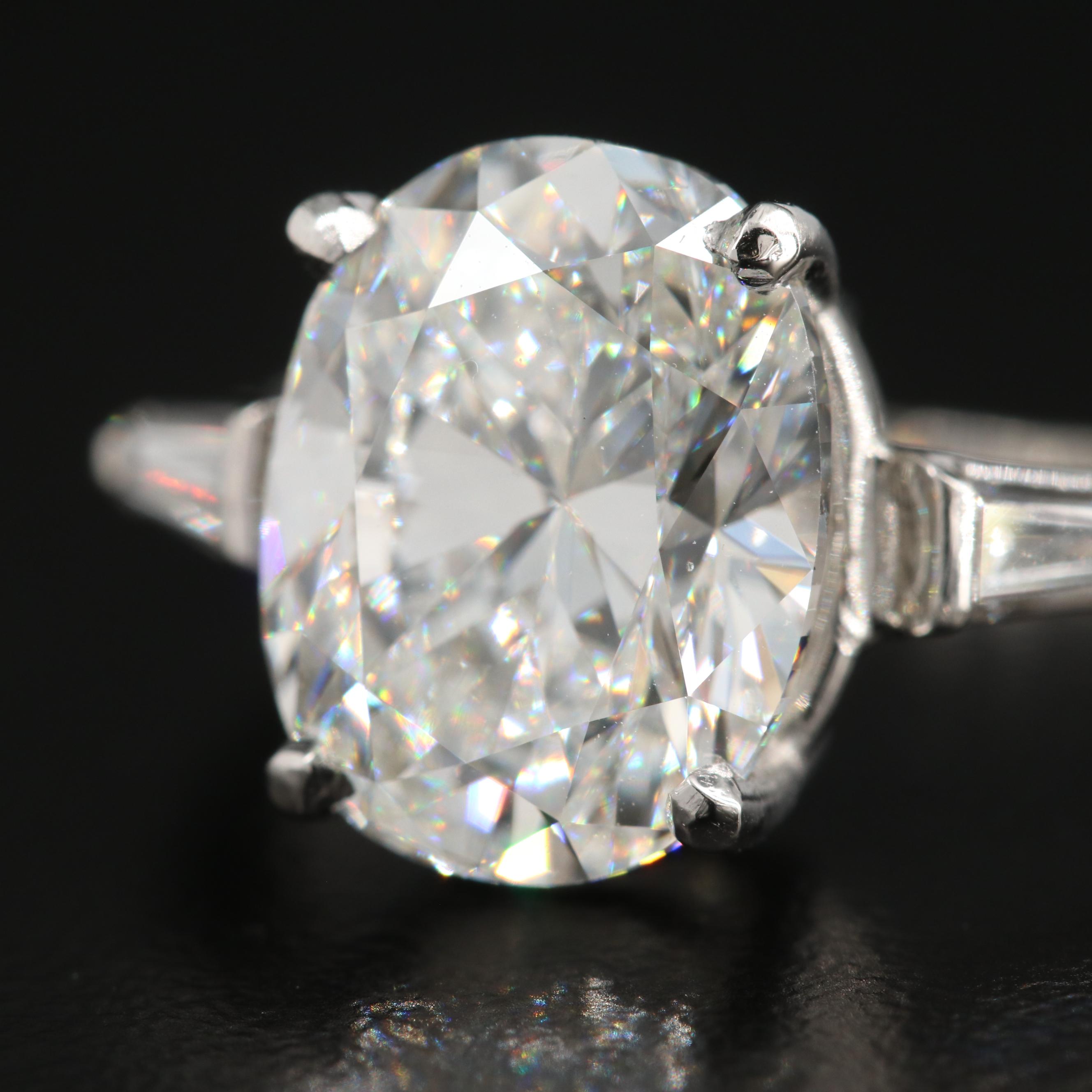 Vintage Cartier Platinum 5.45 CTW Diamond Ring with GIA Report