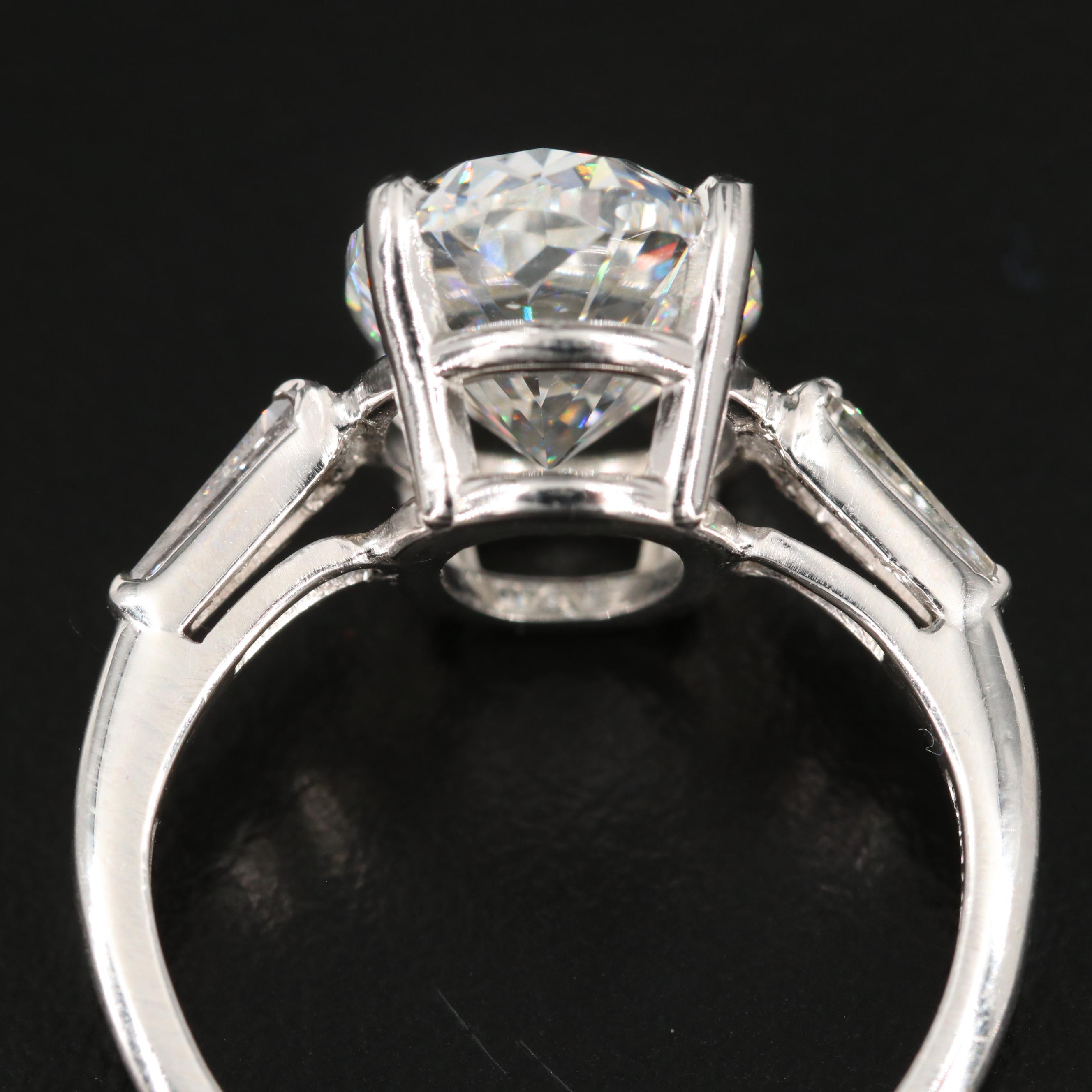 Vintage Cartier Platinum 5.45 CTW Diamond Ring with GIA Report