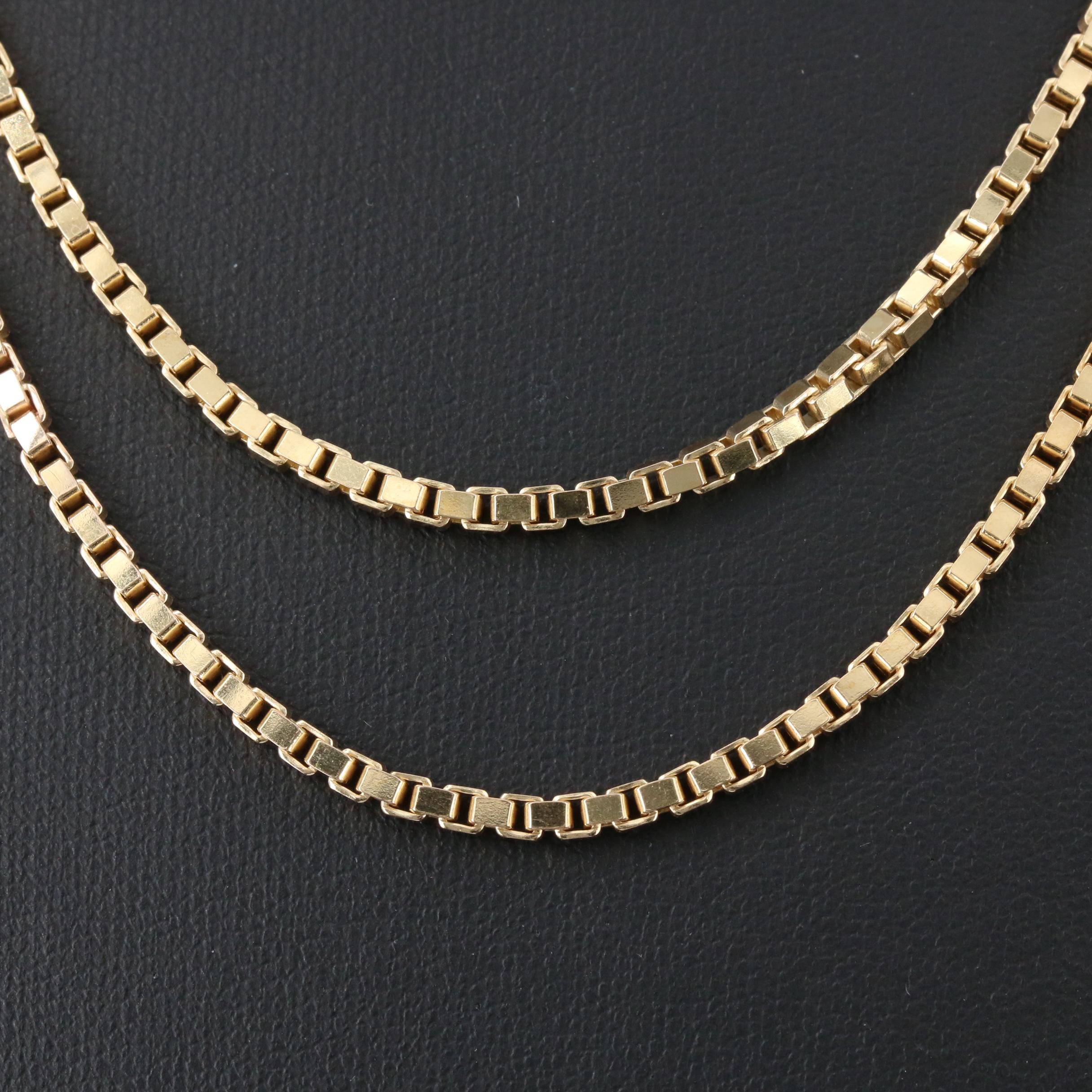9K Gold Box Chain Necklace